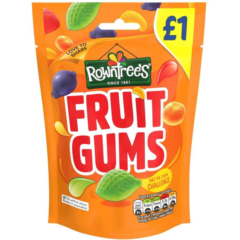 Rowntree's Fruit Gums 120G (Pack Of 10)