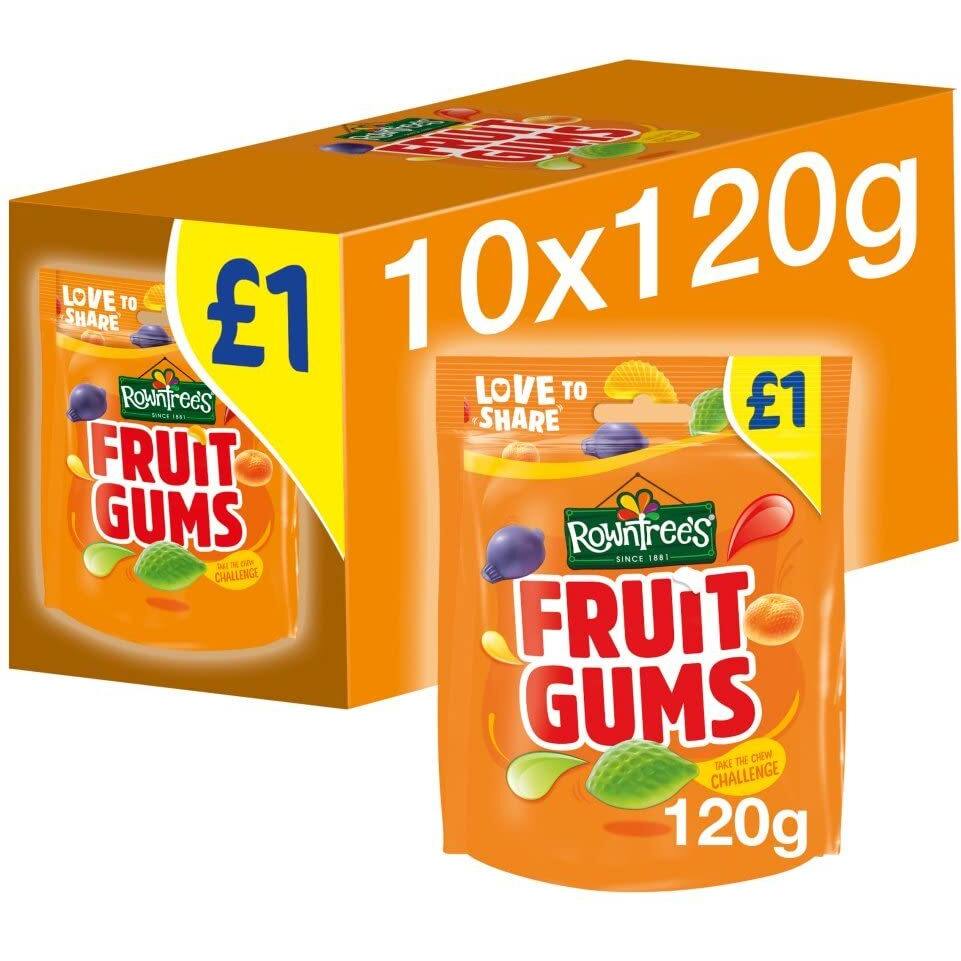 Rowntree's Fruit Gums 120G (Pack Of 10)