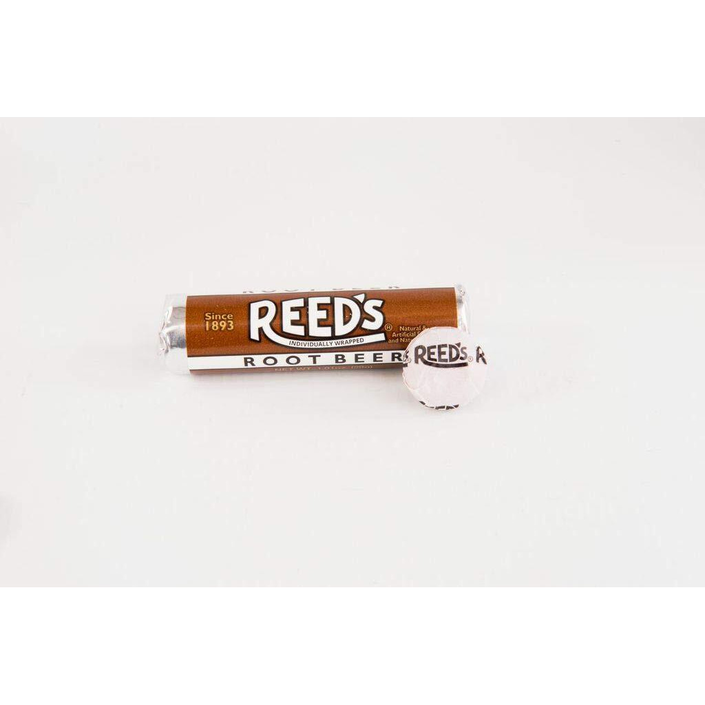 Reeds Root Beer Candy Rolls | Traditional Root Beer Hard Candy | Creamy Root Beer Flavored Old-Fashioned Reeds Candy Brought To You By Iconic Candy | 24 Count