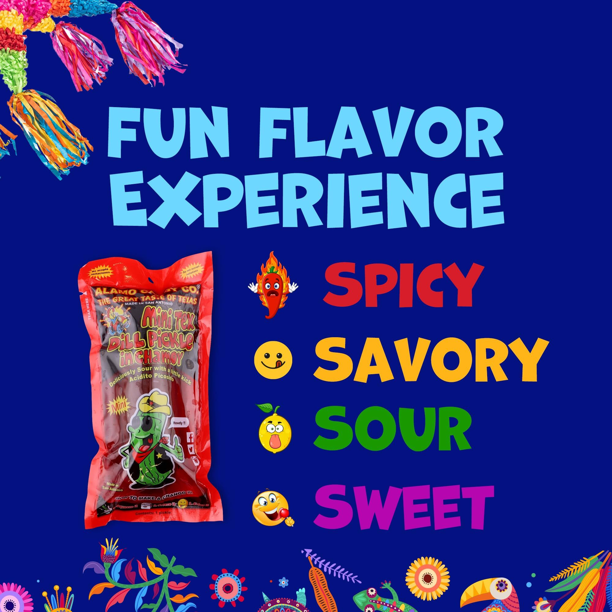 Chamoy Pickle Kit With Tajin, Lemon & Lime By Happy Packs | Pepinillos Con Chamoy | Includes 3 Chamoy Pickles | Mexican Candy Variety Pack | Unique Food Gifts