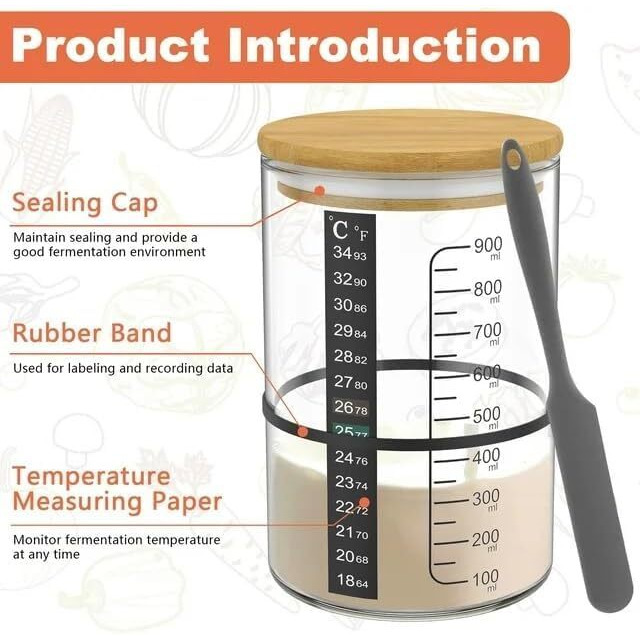 Pro Sourdough Bread Starter Kit - 34 Oz Sourdough Jar With 5 Unique Features For The Perfect Sour Dough Bread & Sourdough Starter Kit - Baking Supplies (34Oz-2Pack)