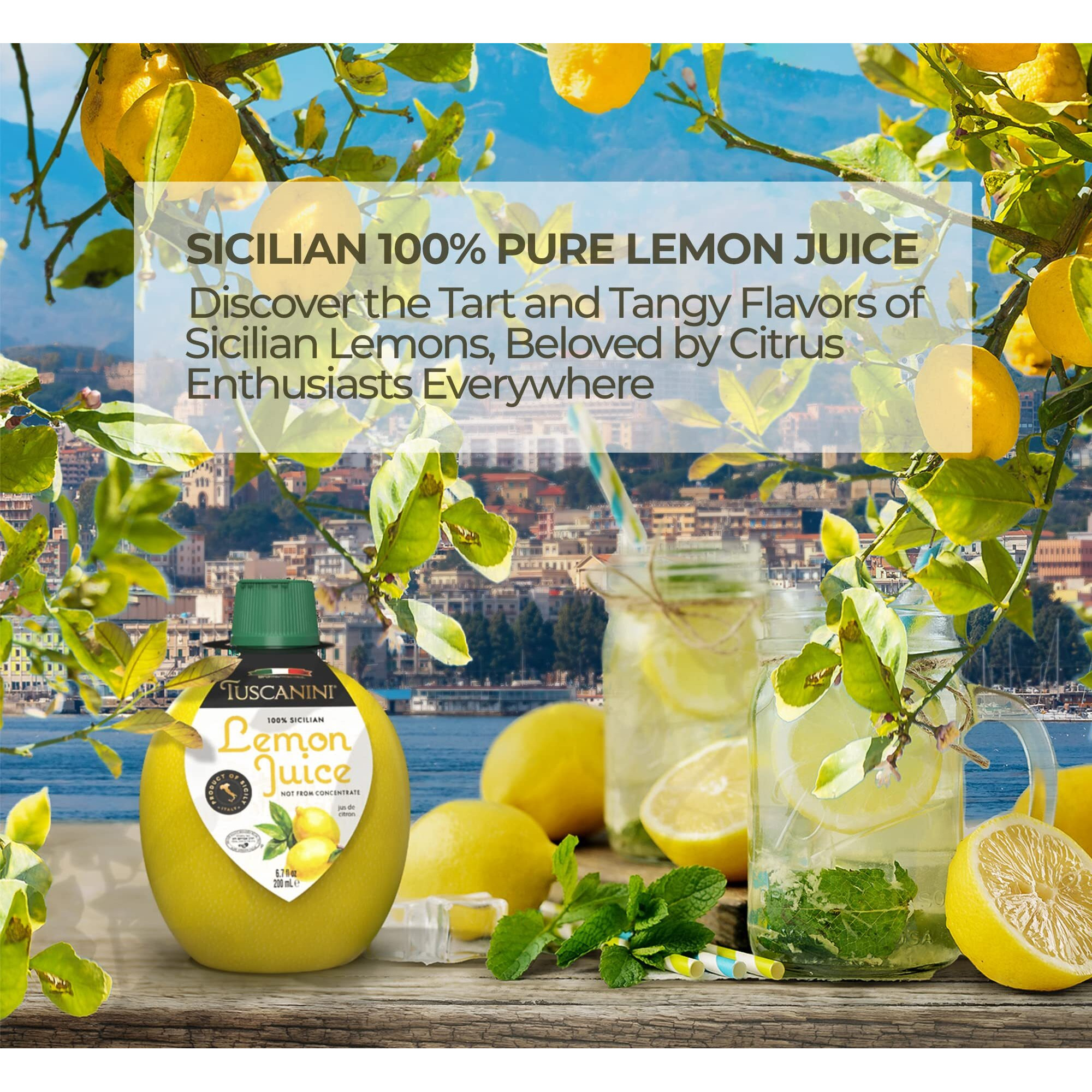 Tuscanini 100% Sicilian Lemon Juice, Not From Concentrate, 6.7Oz Lemon Shaped Squeeze Bottle (3 Pack) No Water Added | Product Of Italy | Certified Kosher (Including Passover)