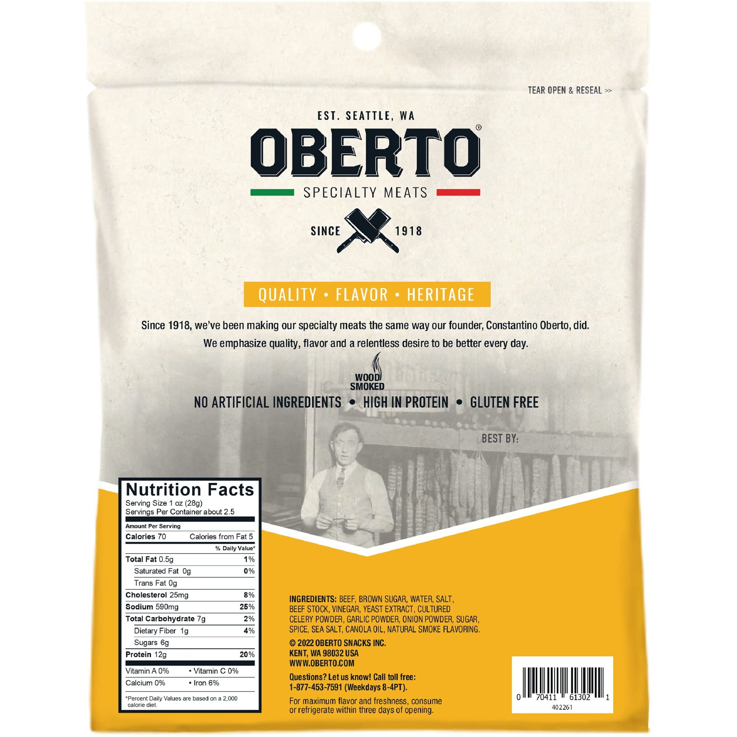 Oberto Specialty Meats Original Beef Jerky, 2.7 Ounce (Pack Of 8)
