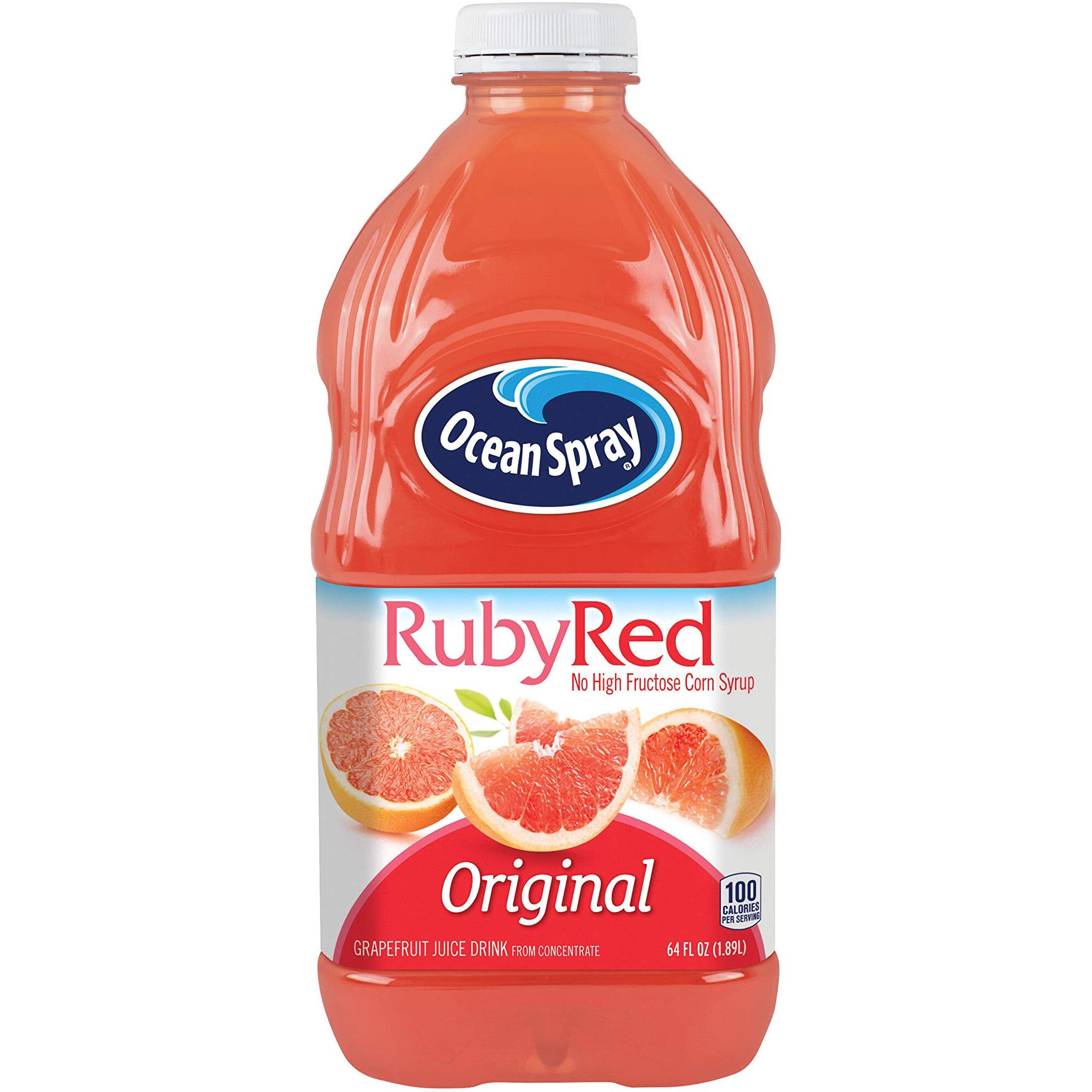 Ocean Spray Ruby Red Grapefruit Juice Drink, 64 Fl Oz Bottle (Pack Of 8)