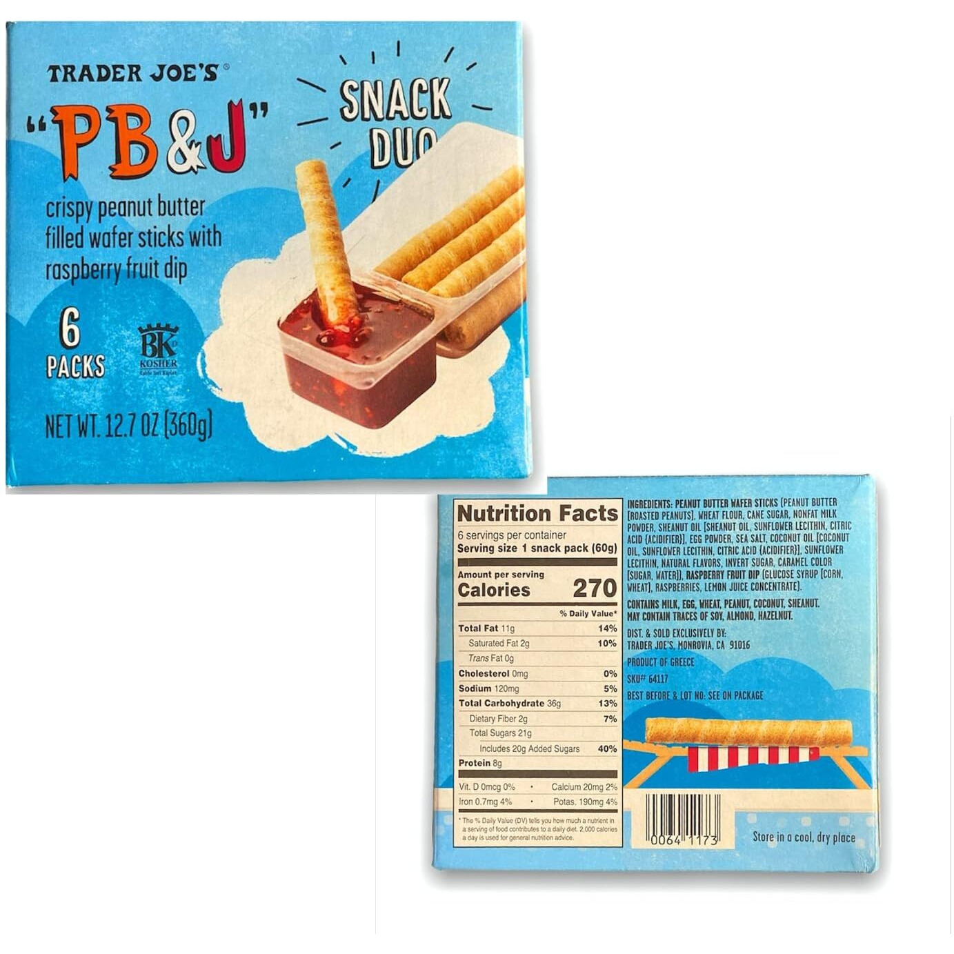 Pb&J Crispy Peanut Butter Filled Wafer Sticks With Raspberry Fuit Dip (2 Packs)
