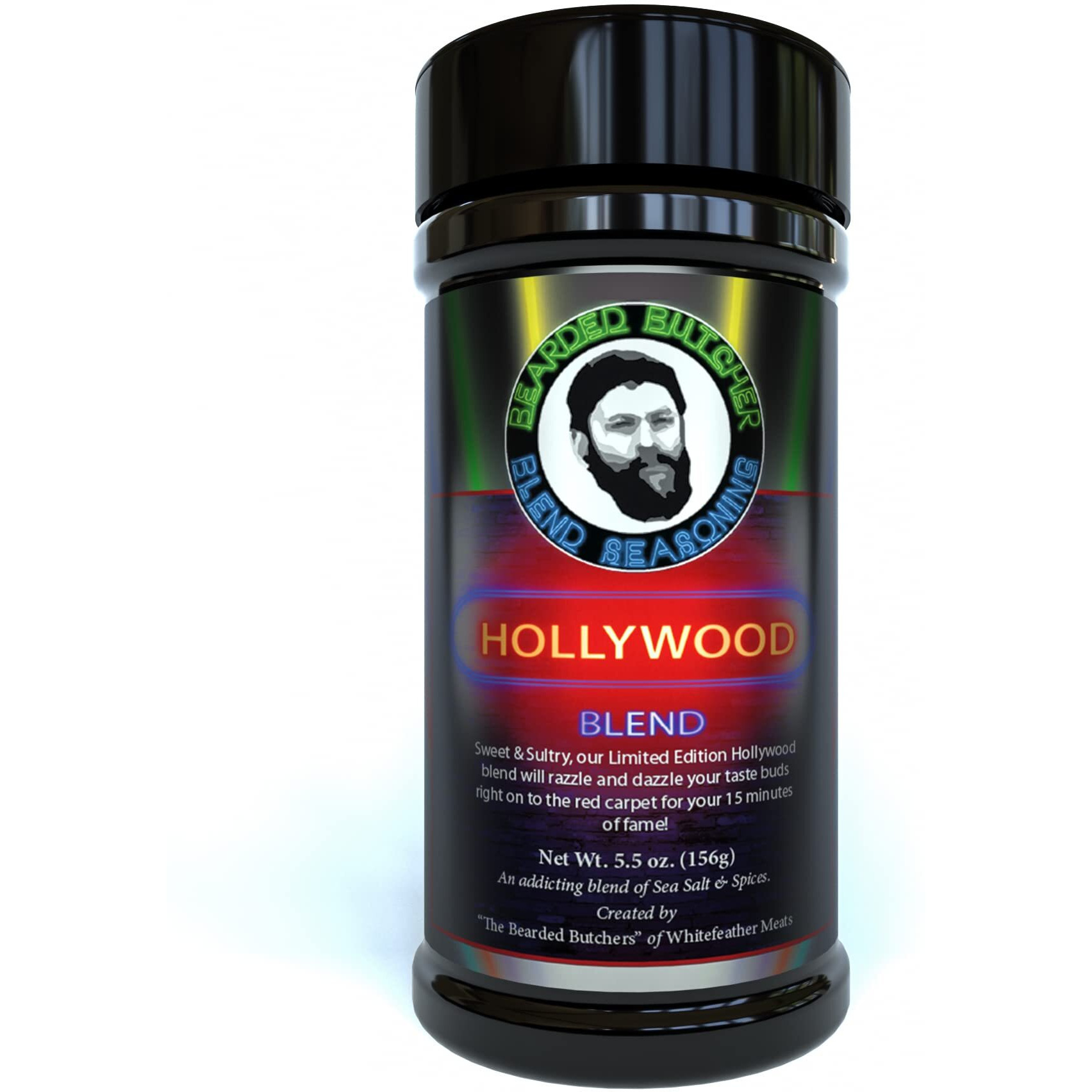 Bearded Butcher Blend Hollywood Seasoning, 5.5 Oz - Sweet & Sultry With Pure Cane Sugar & Molasses, Ideal For Pork Butts, Pork Ribs, Pulled Pork, Brisket, Chicken, And More No Msg