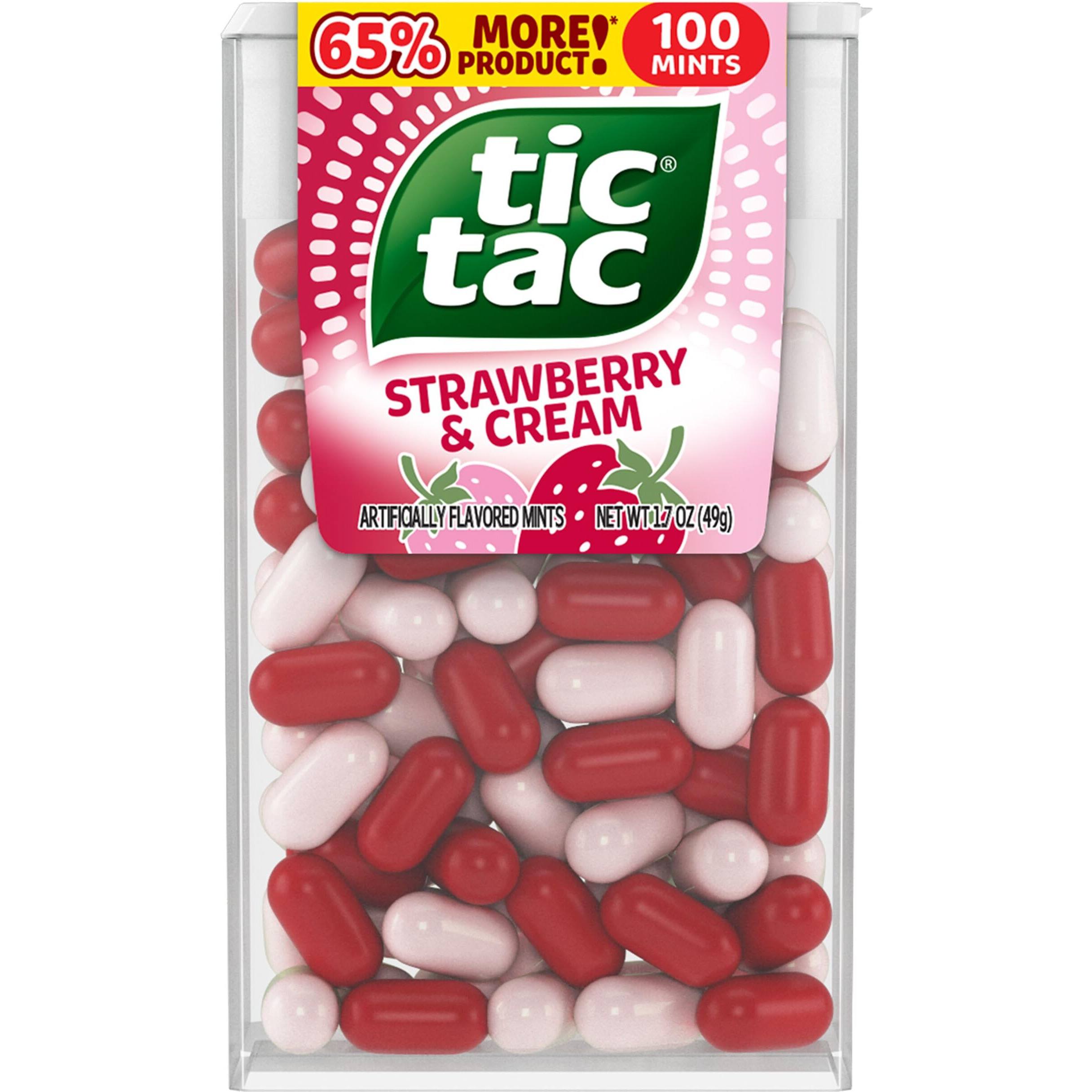 Tic Tac Strawberry & Cream Mints, Bulk 12 Pack, On-The-Go Refreshment, 1.7 Oz Each