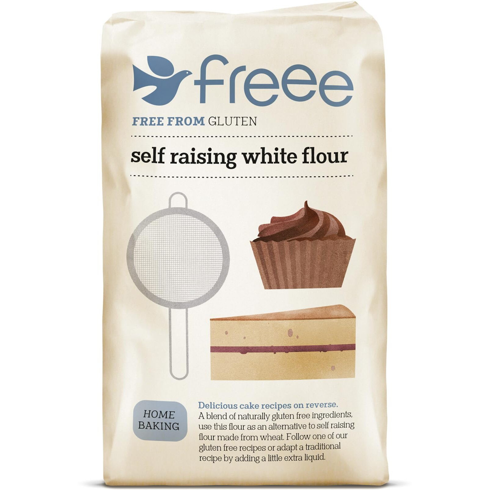 Freee Gluten Free Self Raising White Flour | All Purpose Flour | For Cakes, Muffins & Pancakes Baking | Imported From Uk | Baking Foods | 35.27 Oz (1Kg)