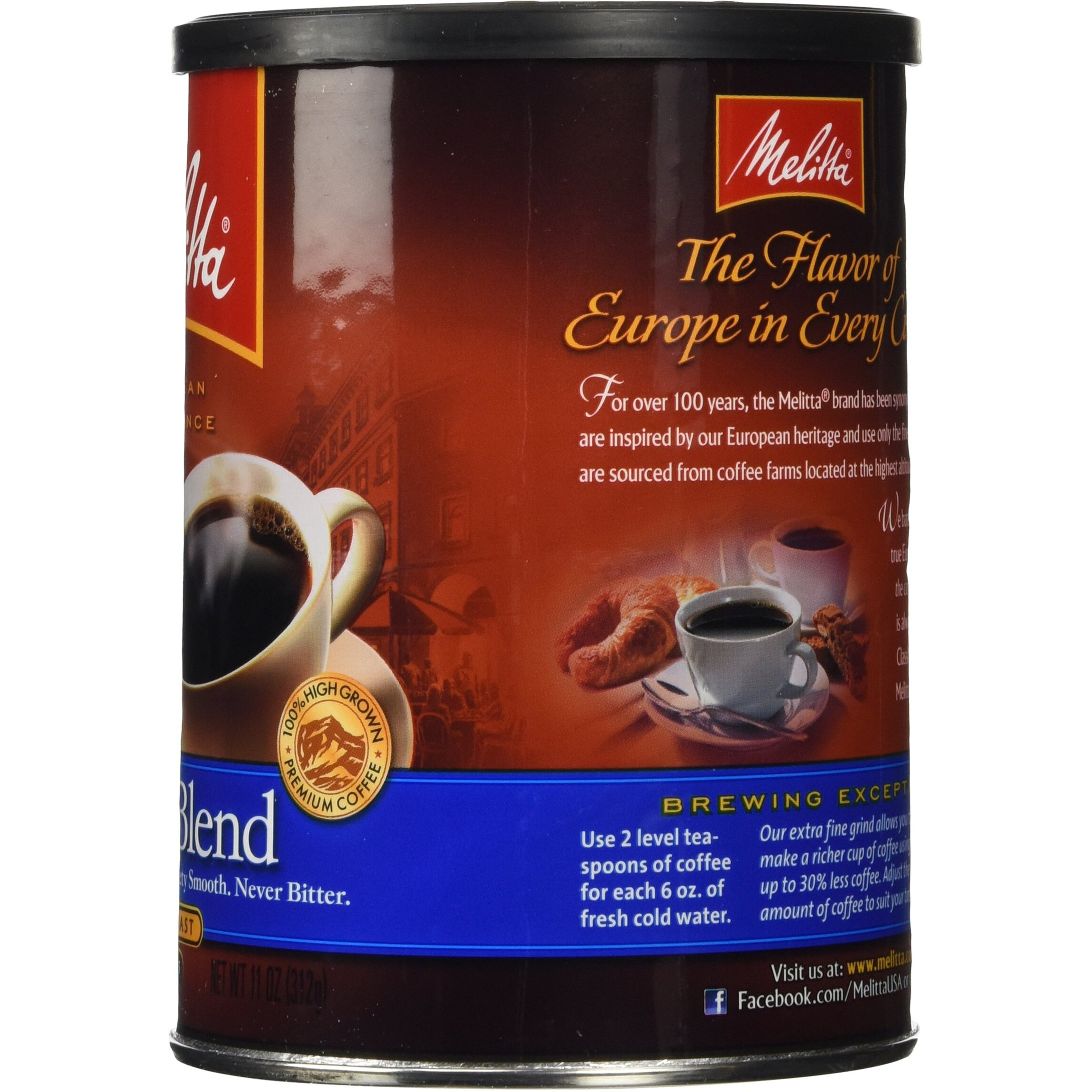 Melitta Classic Blend Medium Roast Ground Coffee, 11-Ounce (Pack Of 4)