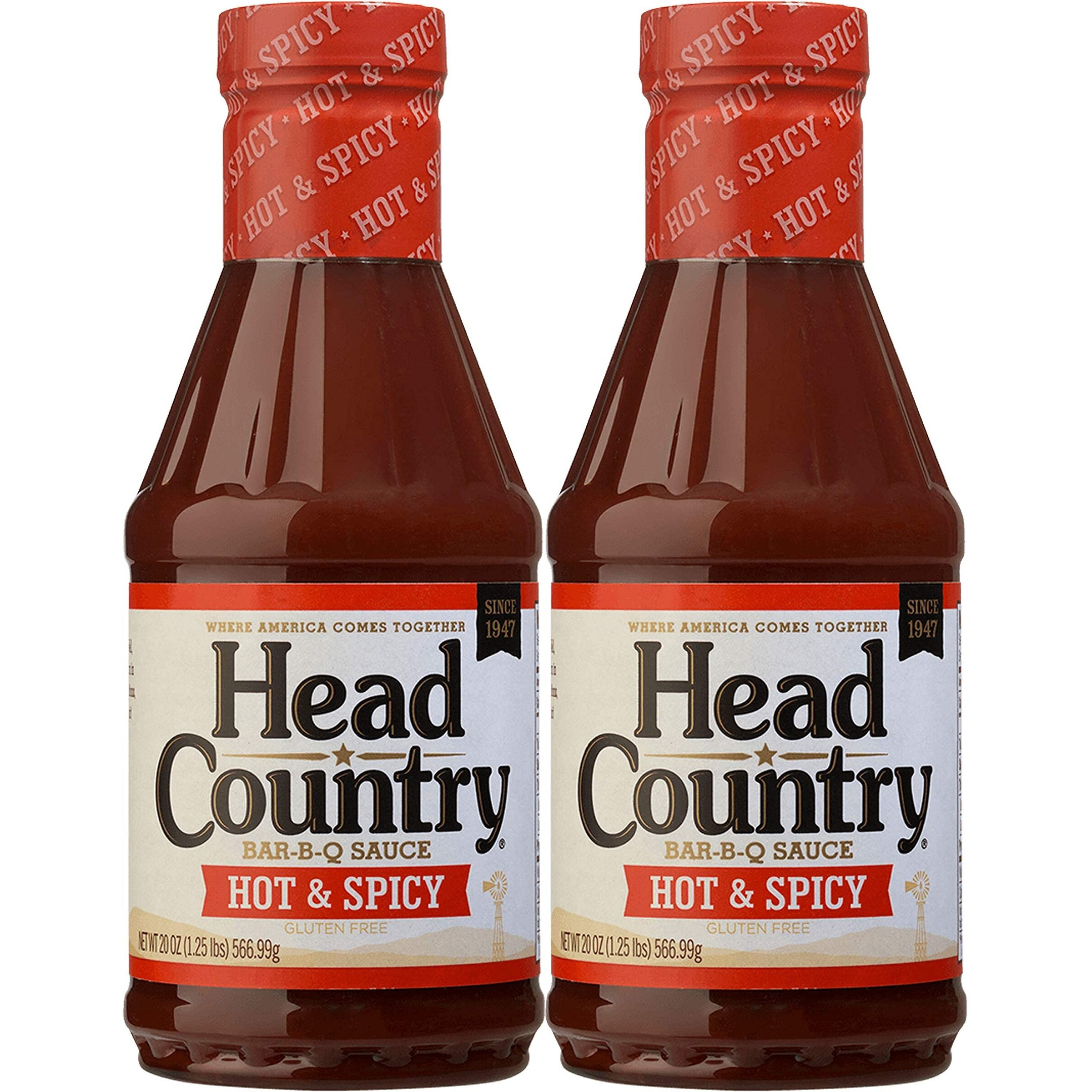 Head Country Bar-B-Q Sauce, Hot & Spicy Flavor, 20Oz (Pack Of 2)
