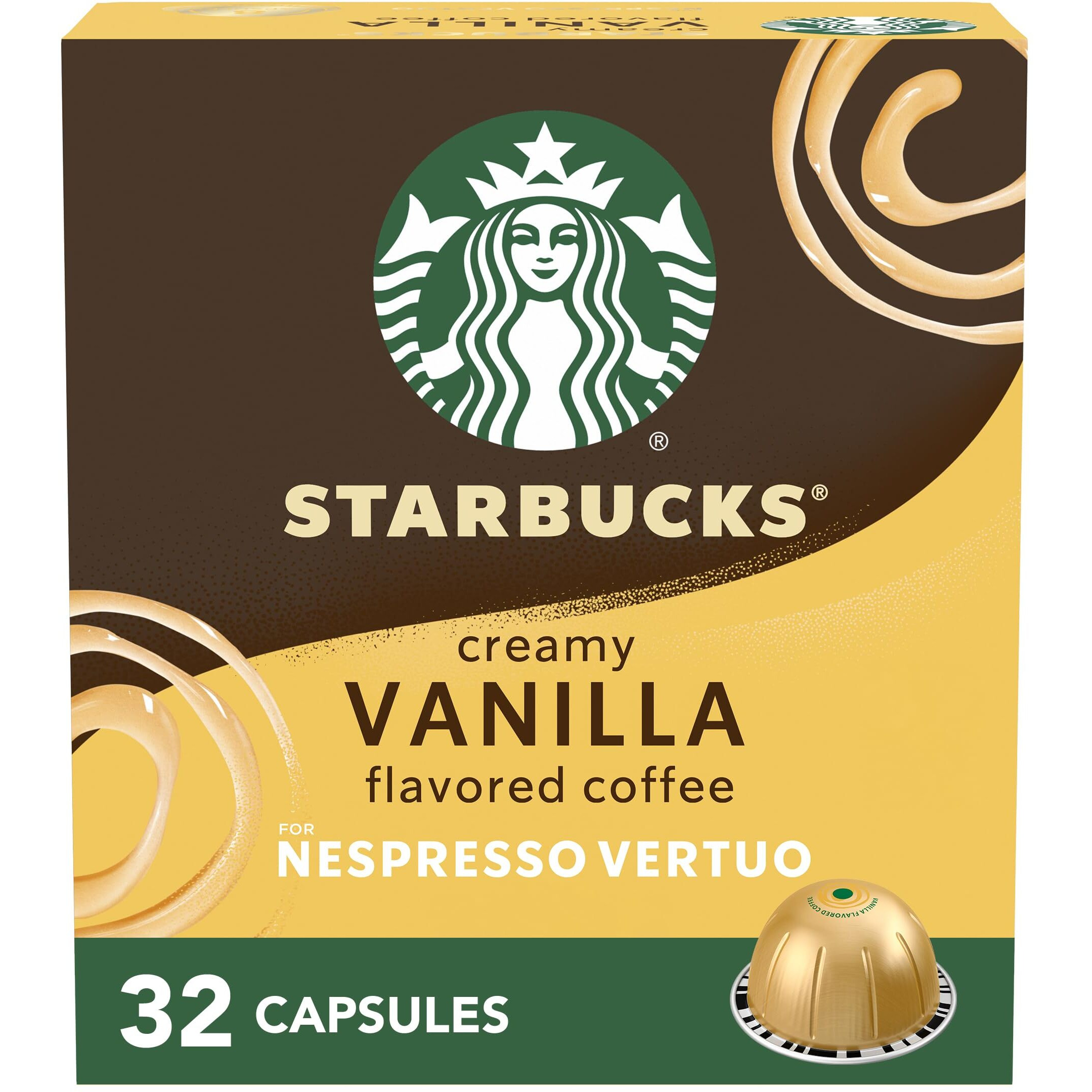 Starbucks By Nespresso Vertuo, Vanilla Flavored Coffee, 32-Count Coffee Pods, Brews 7.8 Oz.
