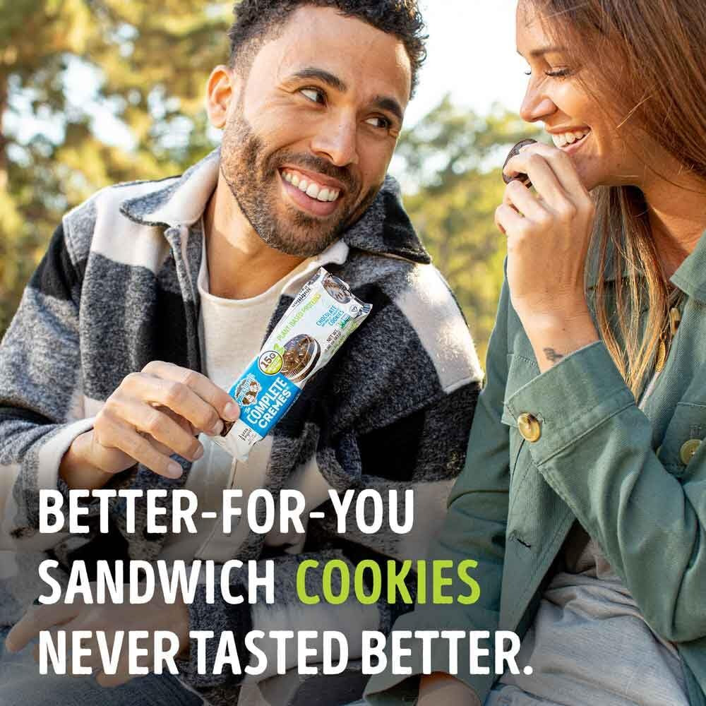 Lenny & Larry's The Complete Cremes, Sandwich Cookies, Vanilla, Vegan, 5G Plant Protein, 6 Cookies Per Pack (Box Of 12)