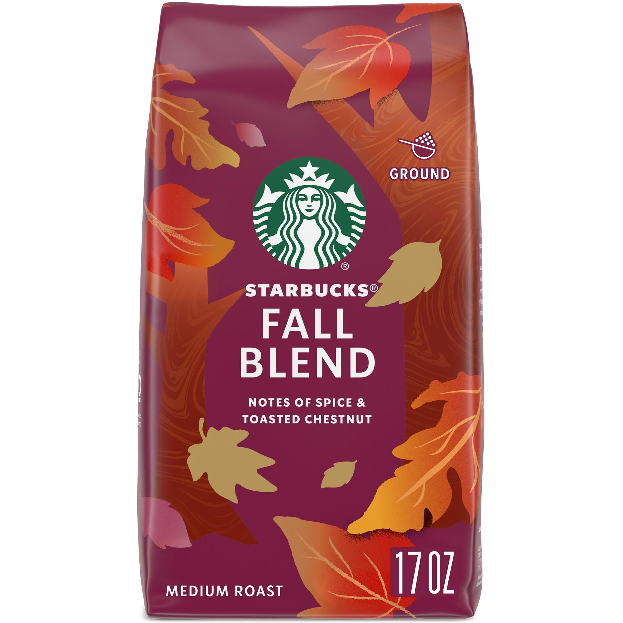 Starbucks Ground Coffee, Medium Roast Coffee, Fall Blend, 100% Arabica, Limited Edition, 1 Bag (17 Oz)