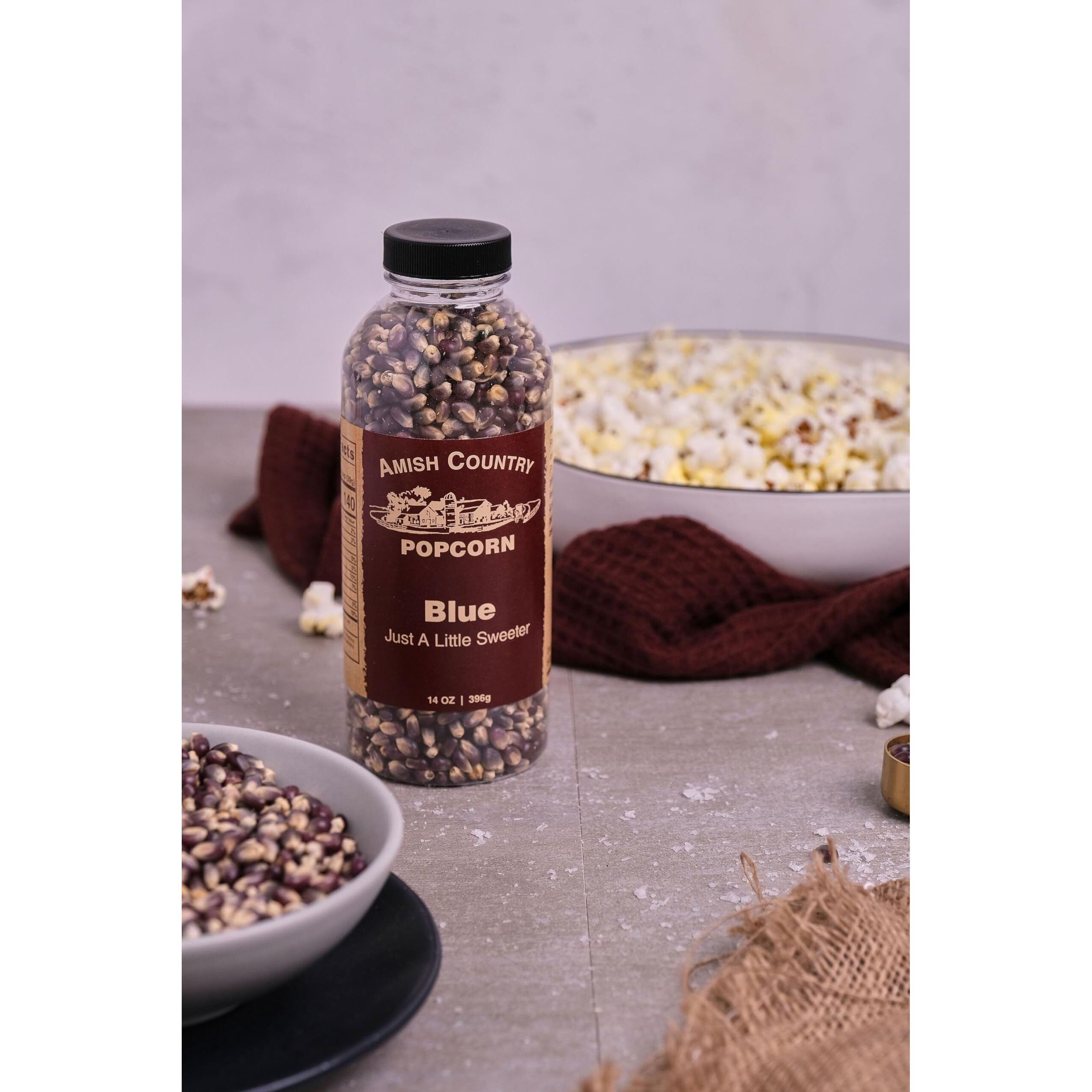 Amish Country Popcorn | 14 Oz Bottle | Blue Popcorn Kernels | Old Fashioned, Non-Gmo And Gluten Free (14 Oz Bottle)