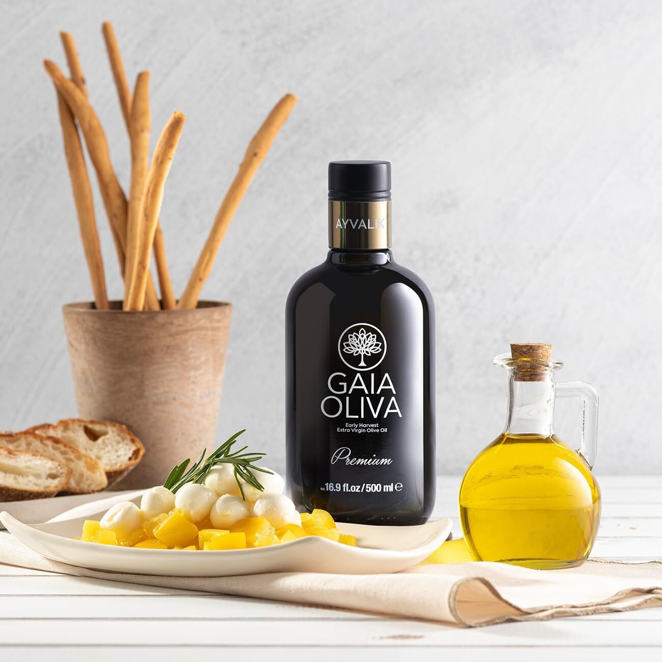 Gaia Oliva Cold Press Extra Virgin Olive Oil, Early Harvest Fruity Flavor Fresh Premium Olive Oil From Aegean Region, Aeite De Oliva Extra Virgen (16.9 Fl Oz)