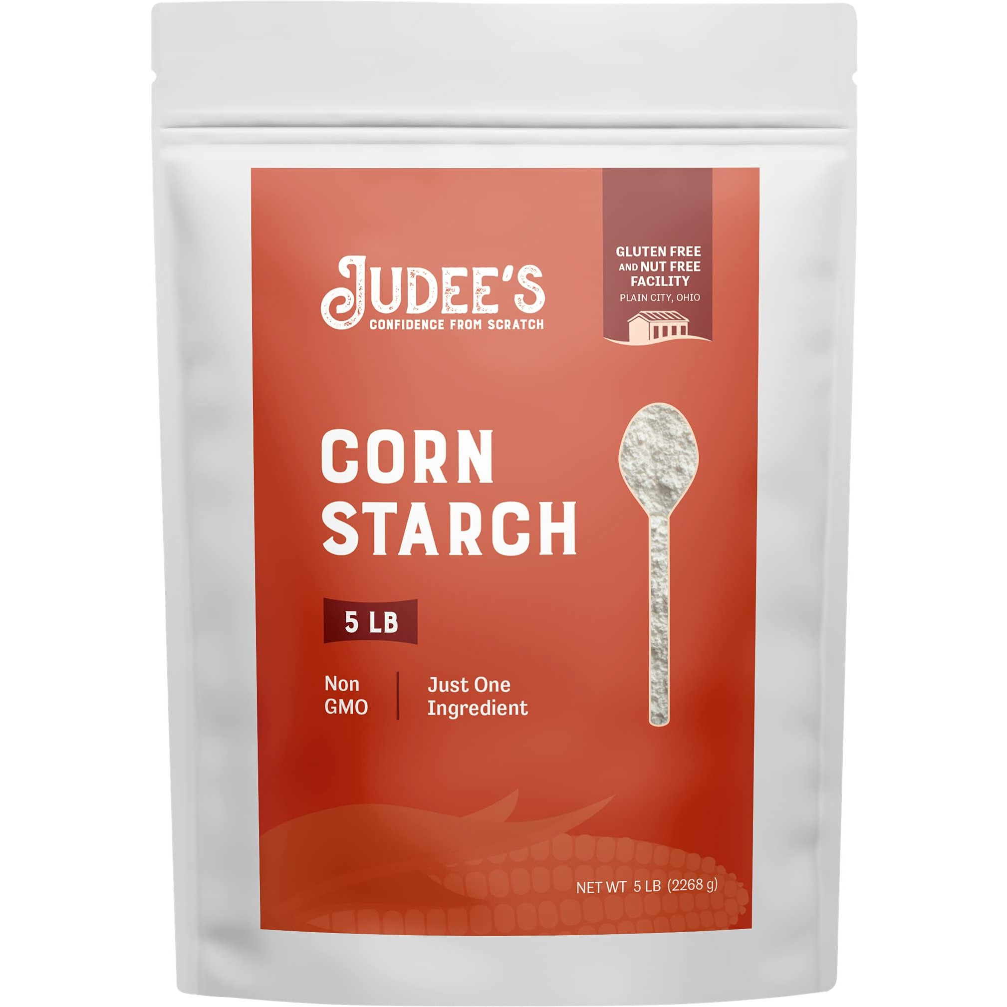 Judees Corn Starch 5 Lb - 100% Non-Gmo And Just One Ingredient - Gluten-Free And Nut-Free - Great Thickener For Sauces, Soups, And Gravies - Lighten Gluten Free Cake Or Bread Texture - Corn Starch Bulk