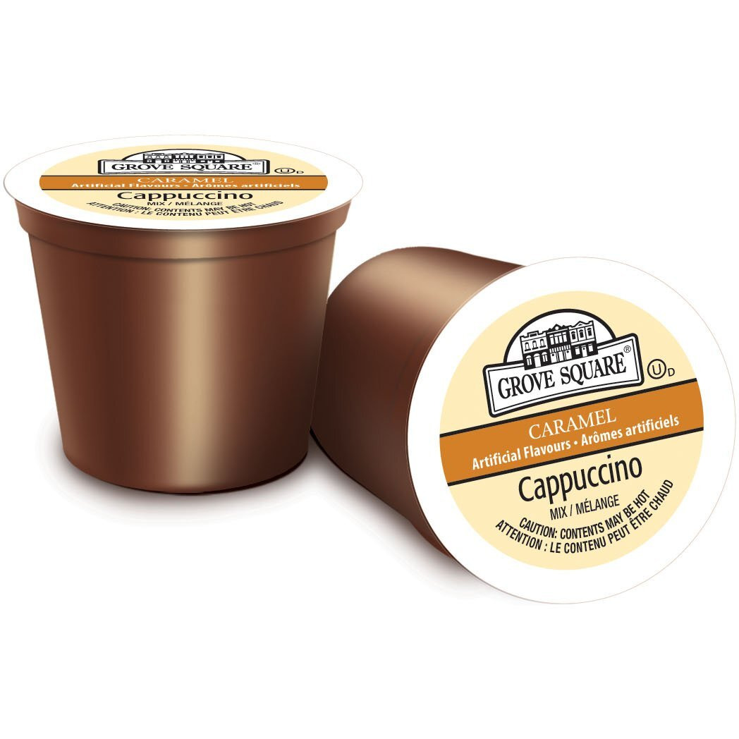 Grove Square Cappuccino, Caramel, 24 Single Serve Cups By Grove Square Cappuccino