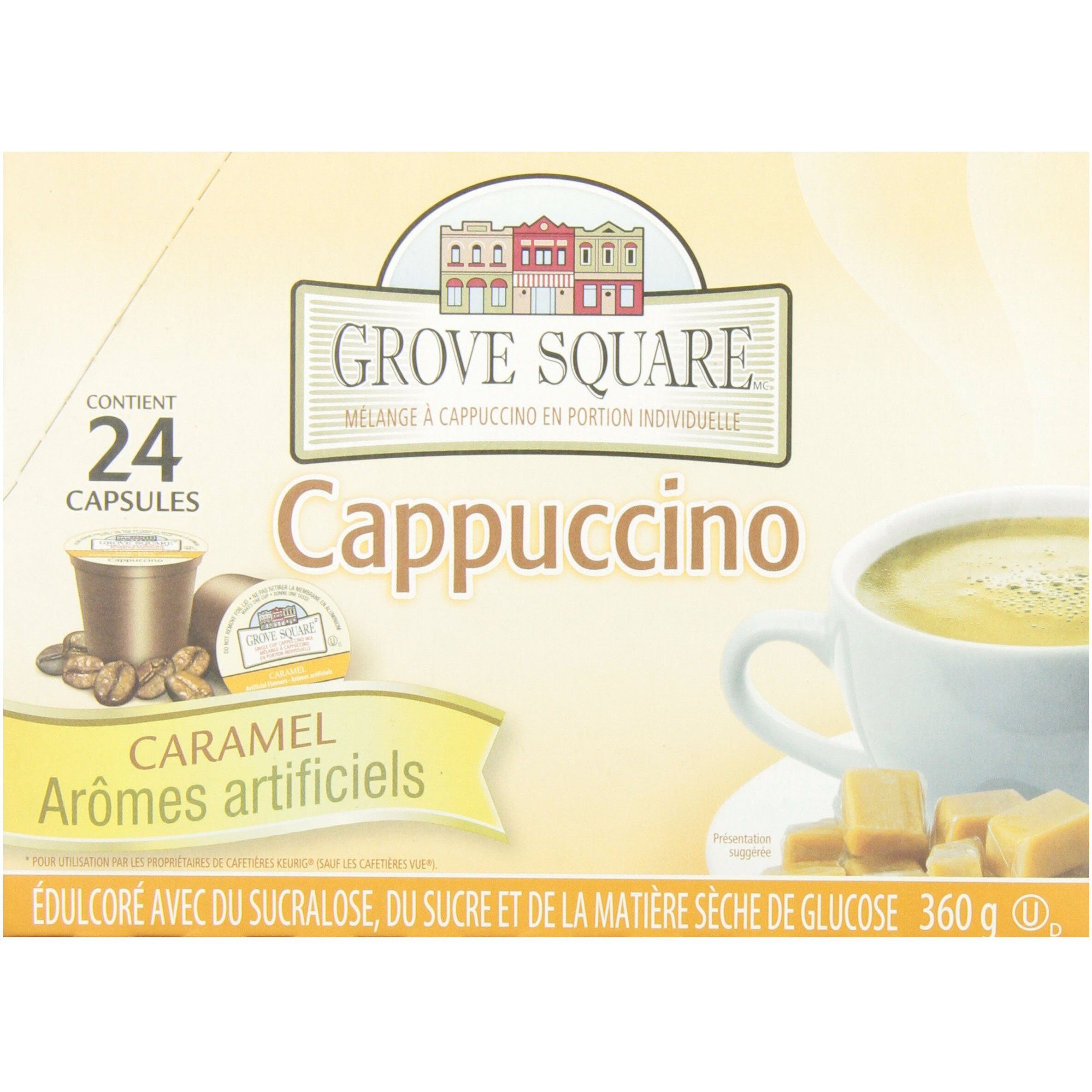Grove Square Cappuccino, Caramel, 24 Single Serve Cups By Grove Square Cappuccino