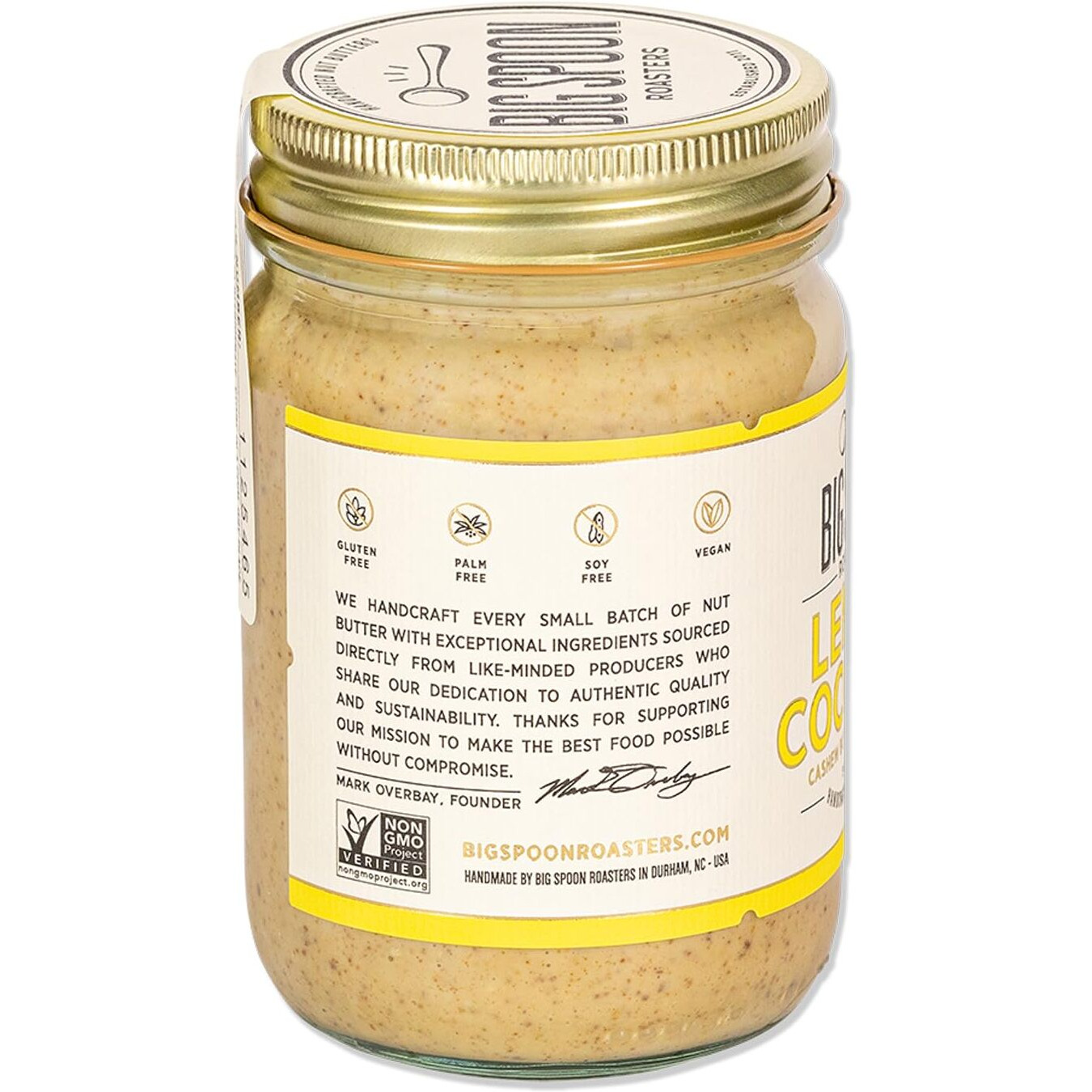 Big Spoon Roasters Lemon Cookie Cashew Butter With Sea Salt - Keto Friendly, Fair Trade Cashews - Low Sugar & Palm Oil Free - Natural Ingredients - Vegan Gourmet Nut Butter Spread - 13 Ounces