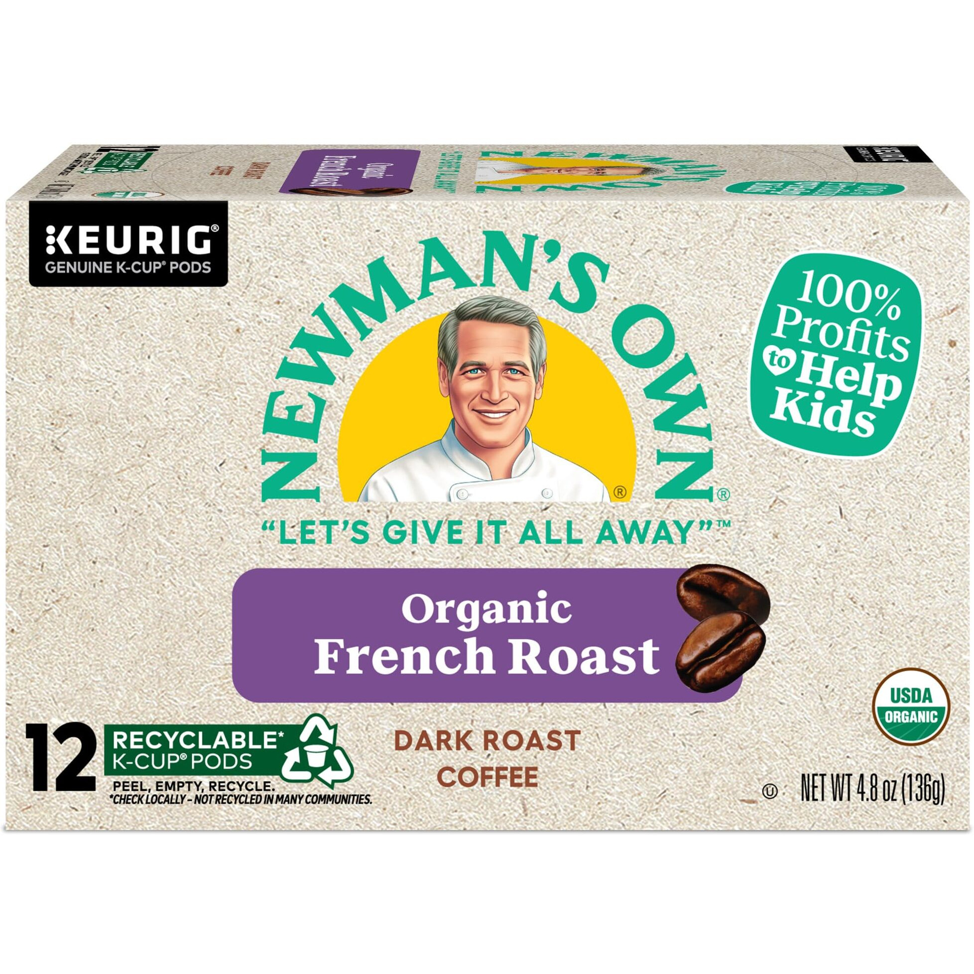 Newman's Own Organics French Roast Coffee K-Cup, 12 Ct