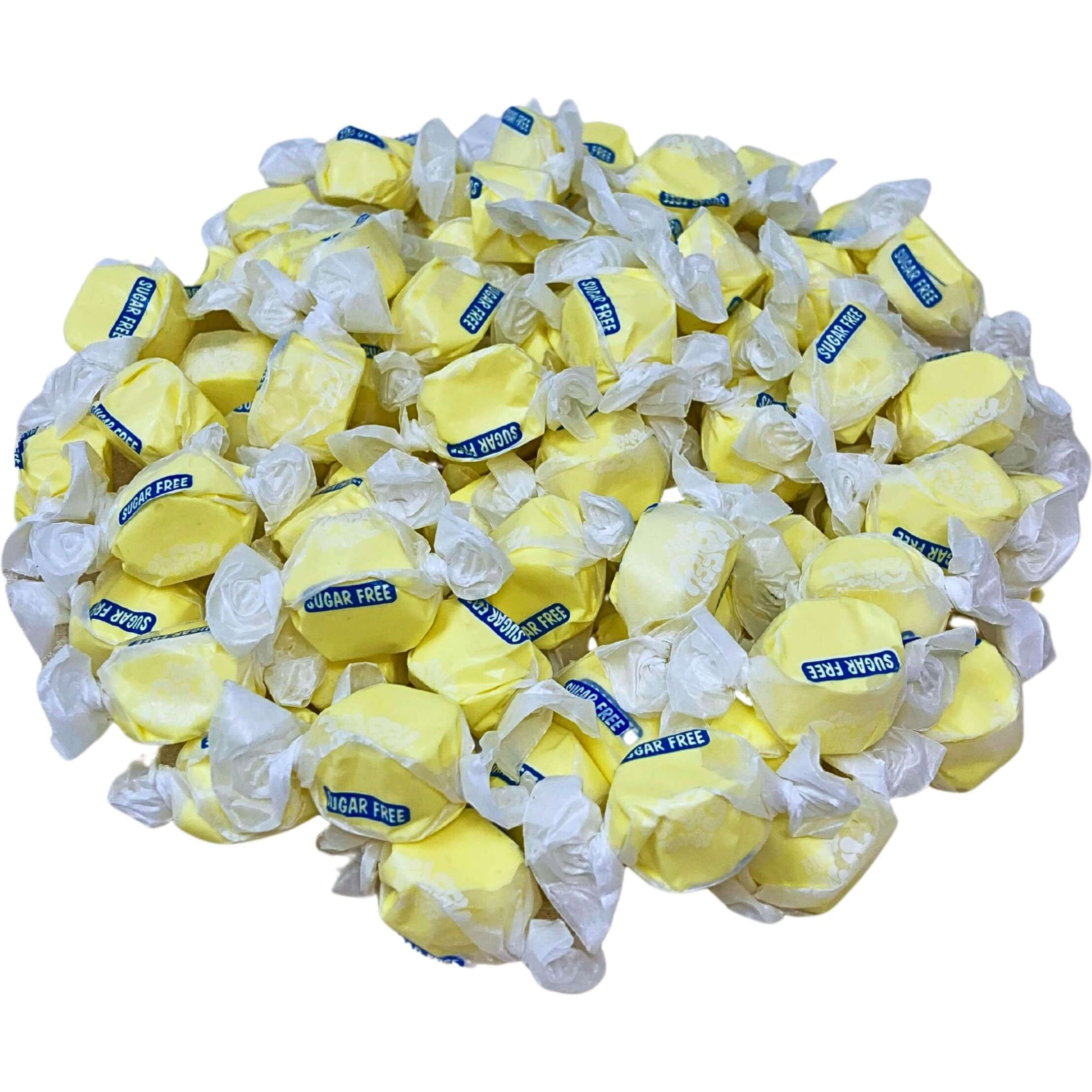 Sugar Free Banana Salt Water Taffy - 1Lb (16Oz) Bulk Bag Individually Wrapped Soft & Chewy Nut Free, Gluten Free,Diabetic & Keto Friendly Gourmet Candy For Taffy Lovers