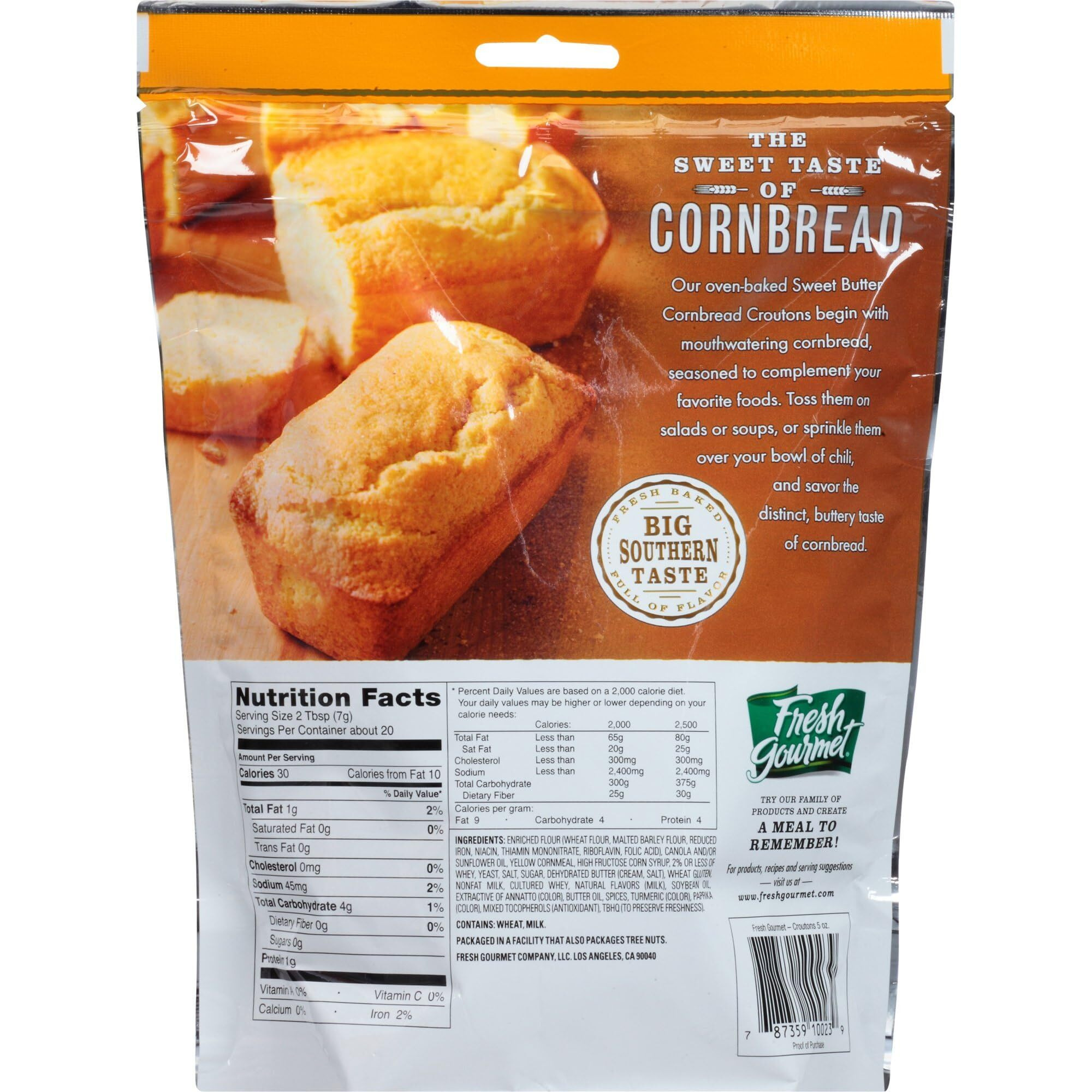 Fresh Gourmet Premium Croutons, Sweet Butter Cornbread, 5 Ounce (Pack Of 6)