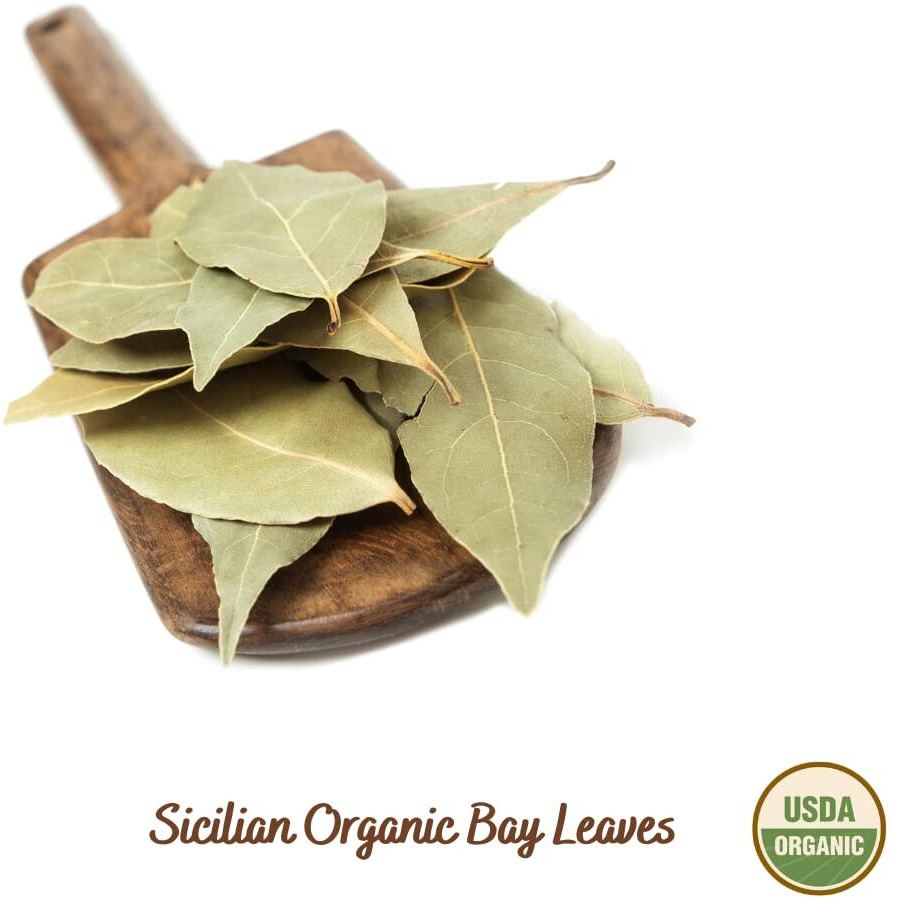 Organic Bay Leaves On Stem, 25 G (0.88 Oz), Laurel, Filippone, Picked Fresh Italian Dried Bay Leaf Sprigs, Sicilian, Freshly Grown In The Mountains Of Sicily, Whole Bay Leaves Certified Usda Organic
