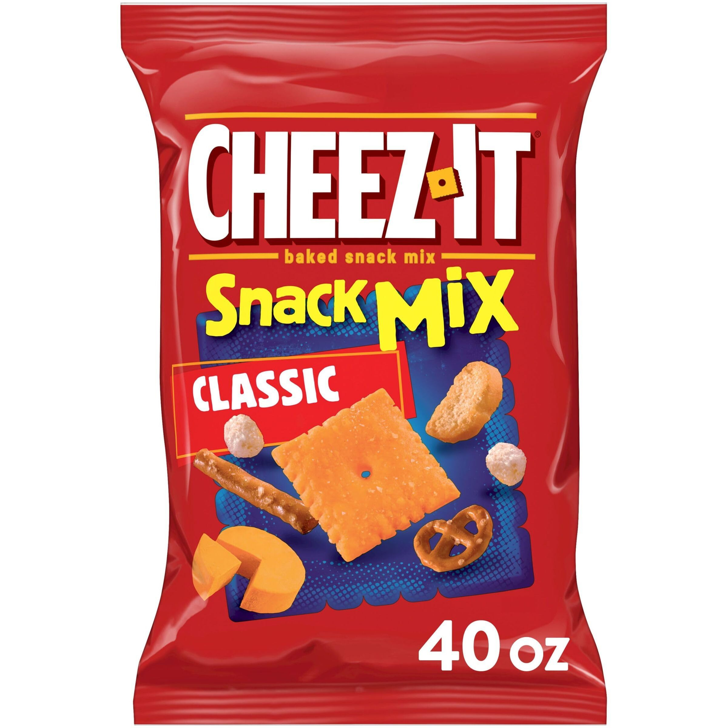 Cheez-It Snack Mix, Lunch Snacks, Office And Kids Snacks, Classic, 40Oz Bag (1 Bag)
