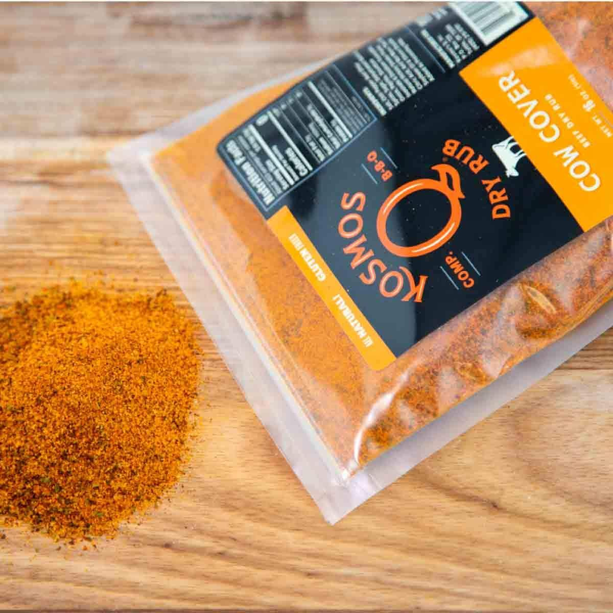 Kosmos Q Cow Cover Bbq Rub | Savory Blend | Great On Brisket, Steak, Ribs & Burgers | Best Barbecue Rub | Meat Seasoning & Spice Dry Rub | 1 Lb Bag