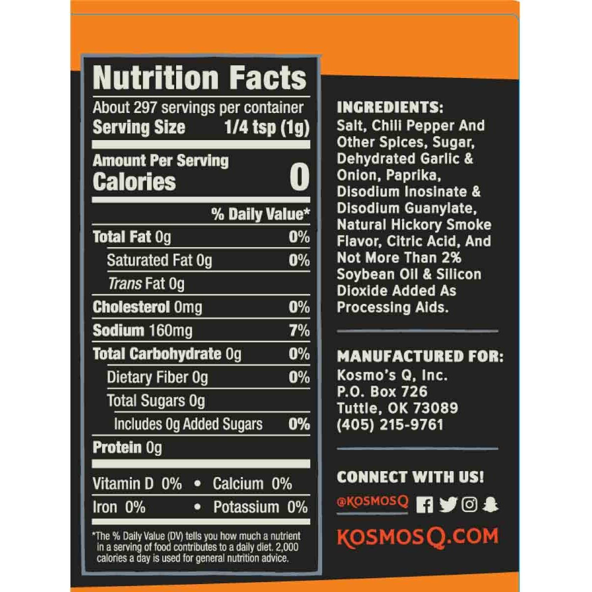 Kosmos Q Cow Cover Bbq Rub | Savory Blend | Great On Brisket, Steak, Ribs & Burgers | Best Barbecue Rub | Meat Seasoning & Spice Dry Rub | 1 Lb Bag