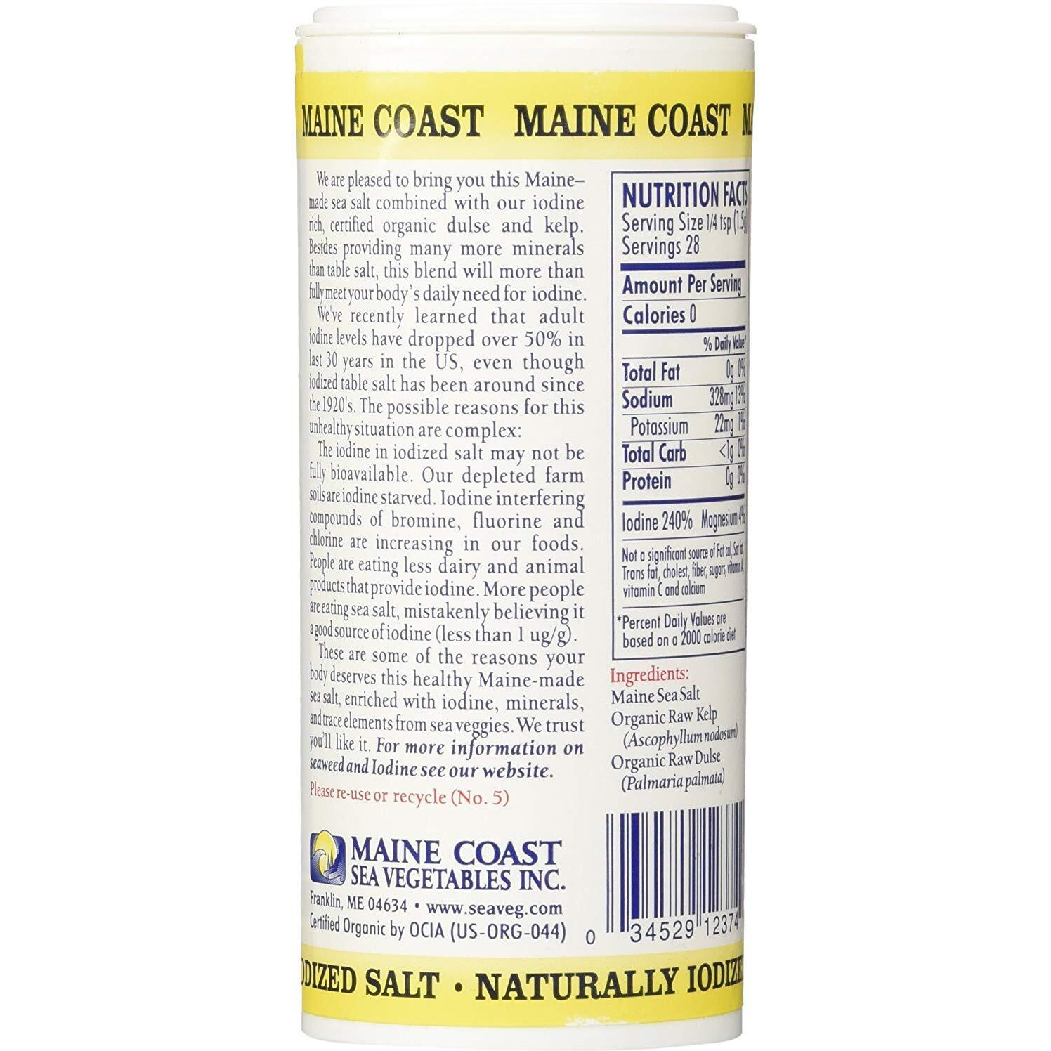 Maine Coast, Sea Vegetables Seasonings, Sea Salt With Sea Vegetables, 1.50-Ounce (3 Pack)