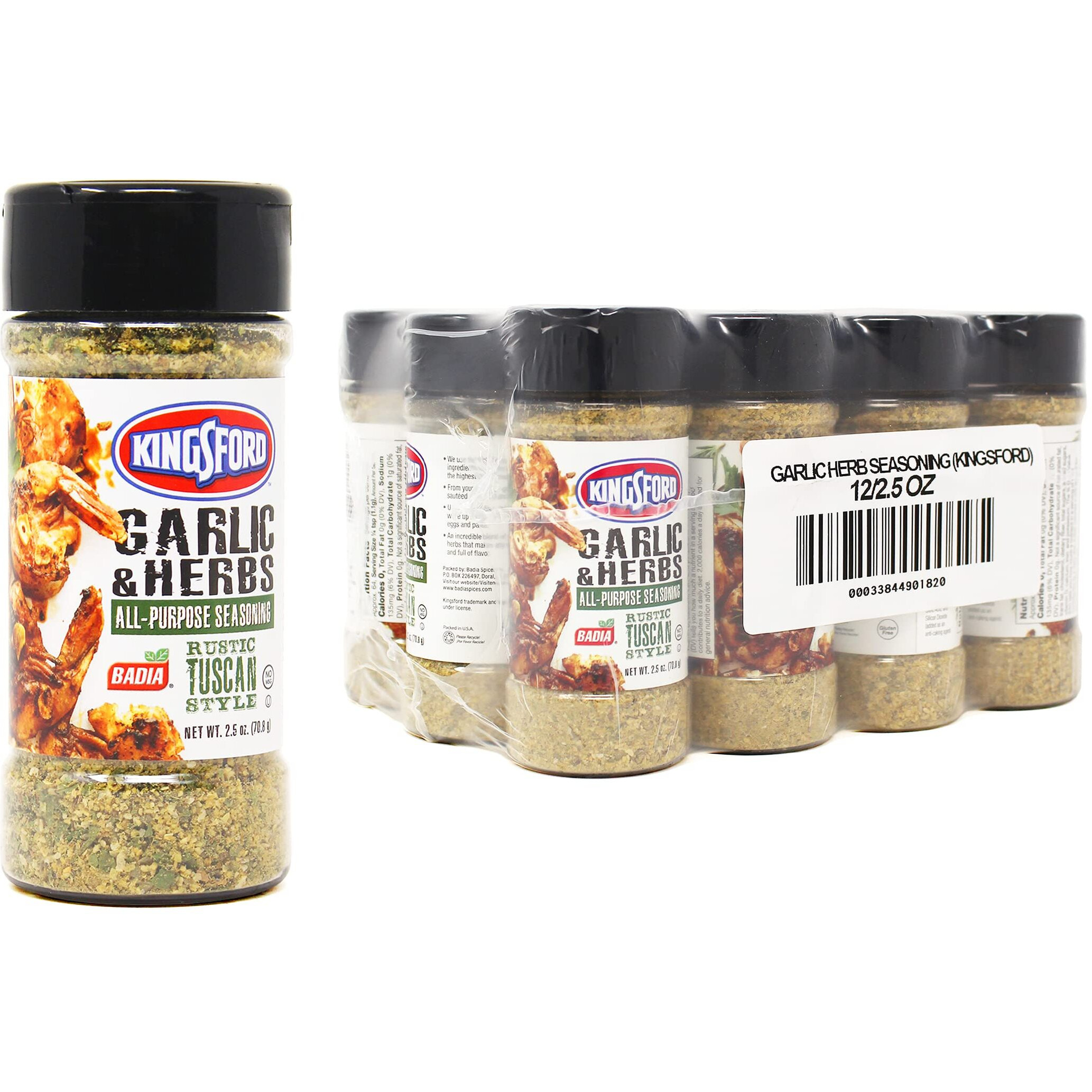 Kingsford Badia Garlic & Herbs All-Purpose Seasoning 2.5 Oz (Pack Of 12)