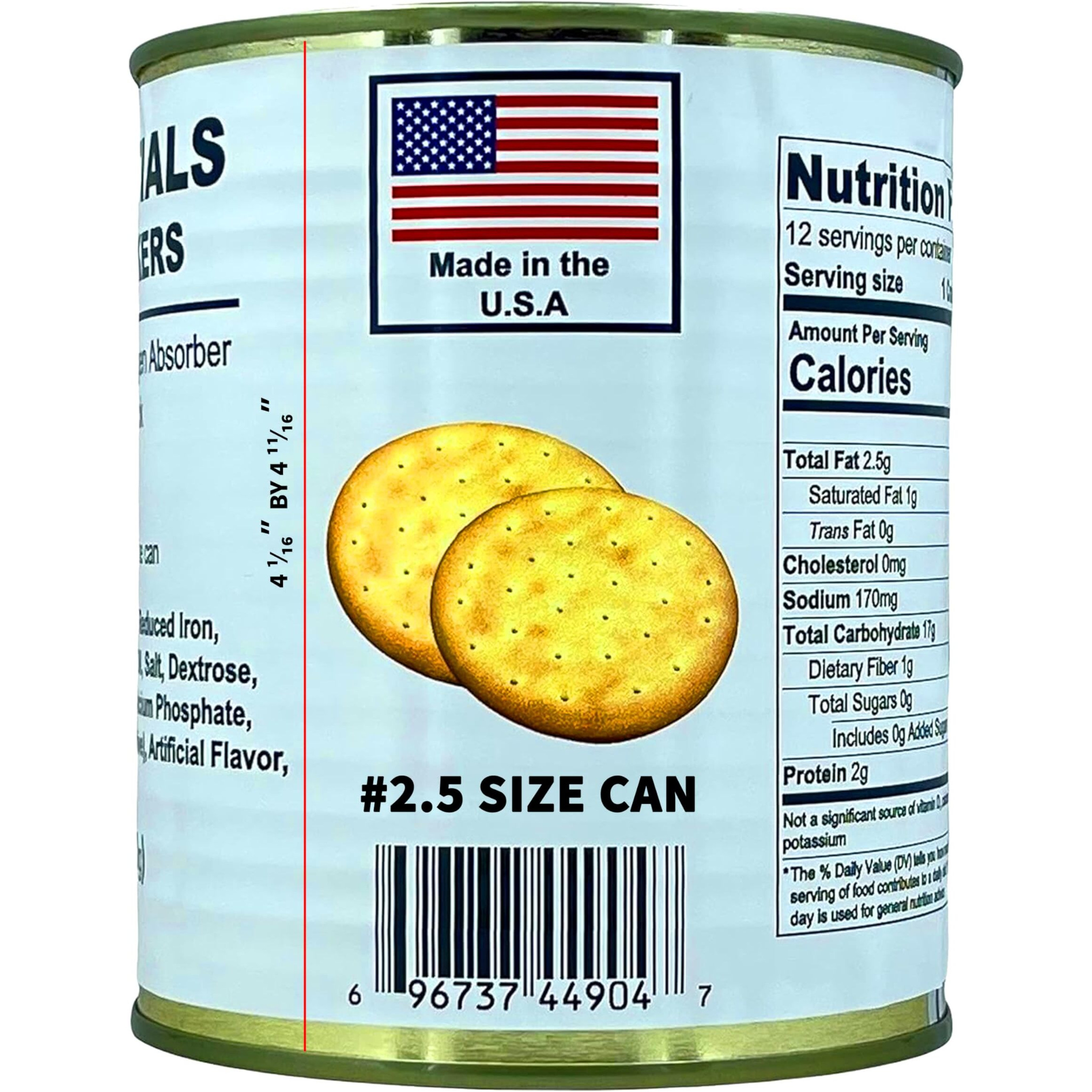 Future Essential Sailor Pilot Bread Crackers | Ship's Biscuit | Emergency Survival Food | Long Term Food Storage (30 Years Shelf Life) Ready To Eat 2.5 (1 Can) 12 Serving Per Can