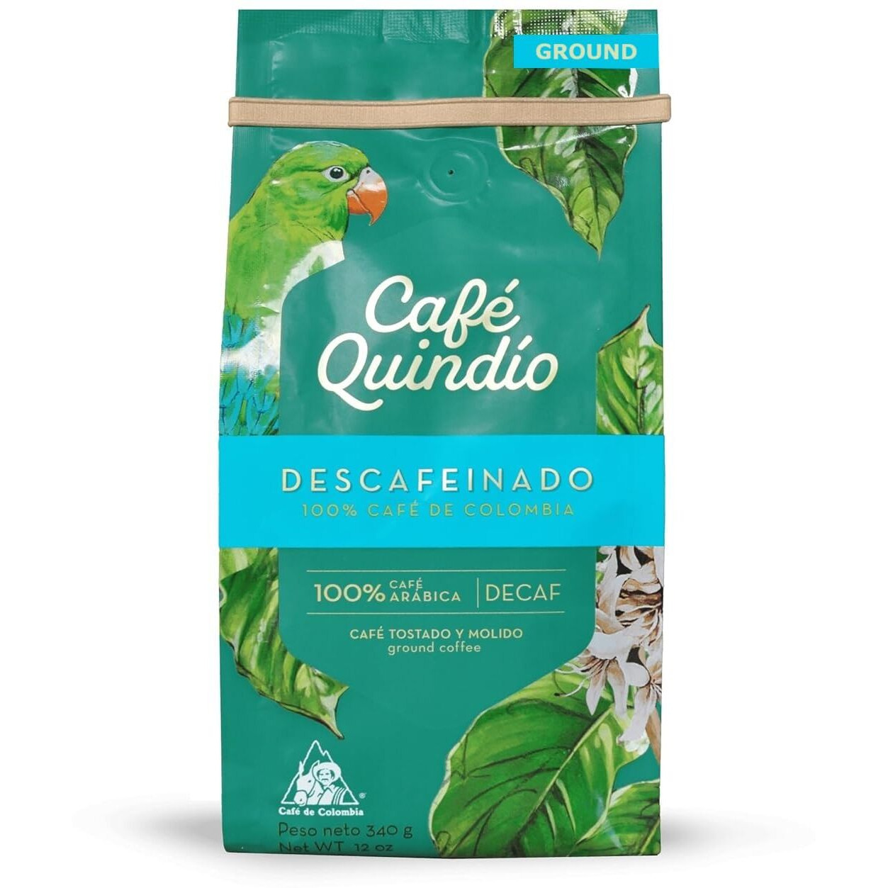 Cafe Quindio Decaf Ground Coffee, 100% Colombian Medium Roast (12 Oz / 340G)