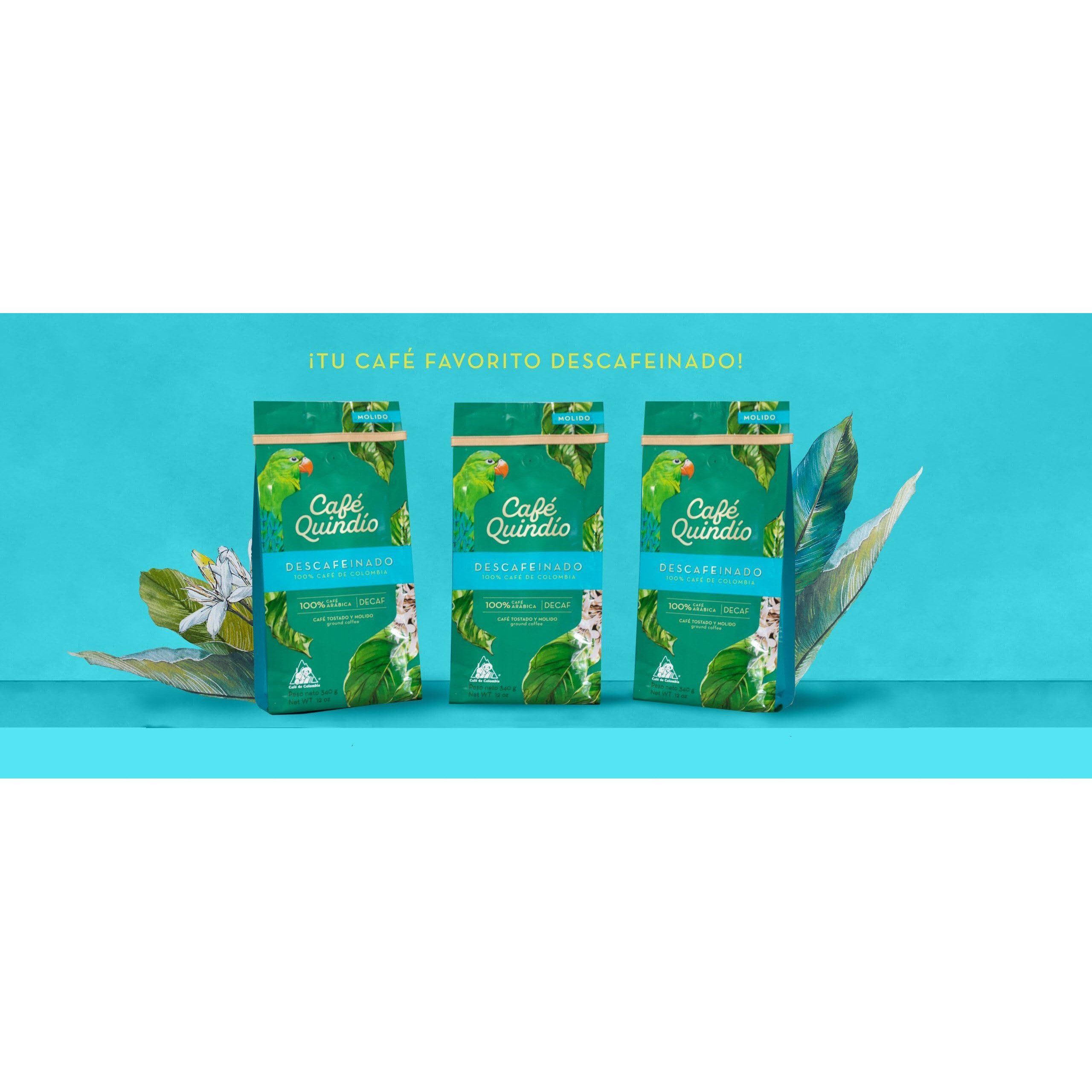 Cafe Quindio Decaf Ground Coffee, 100% Colombian Medium Roast (12 Oz / 340G)