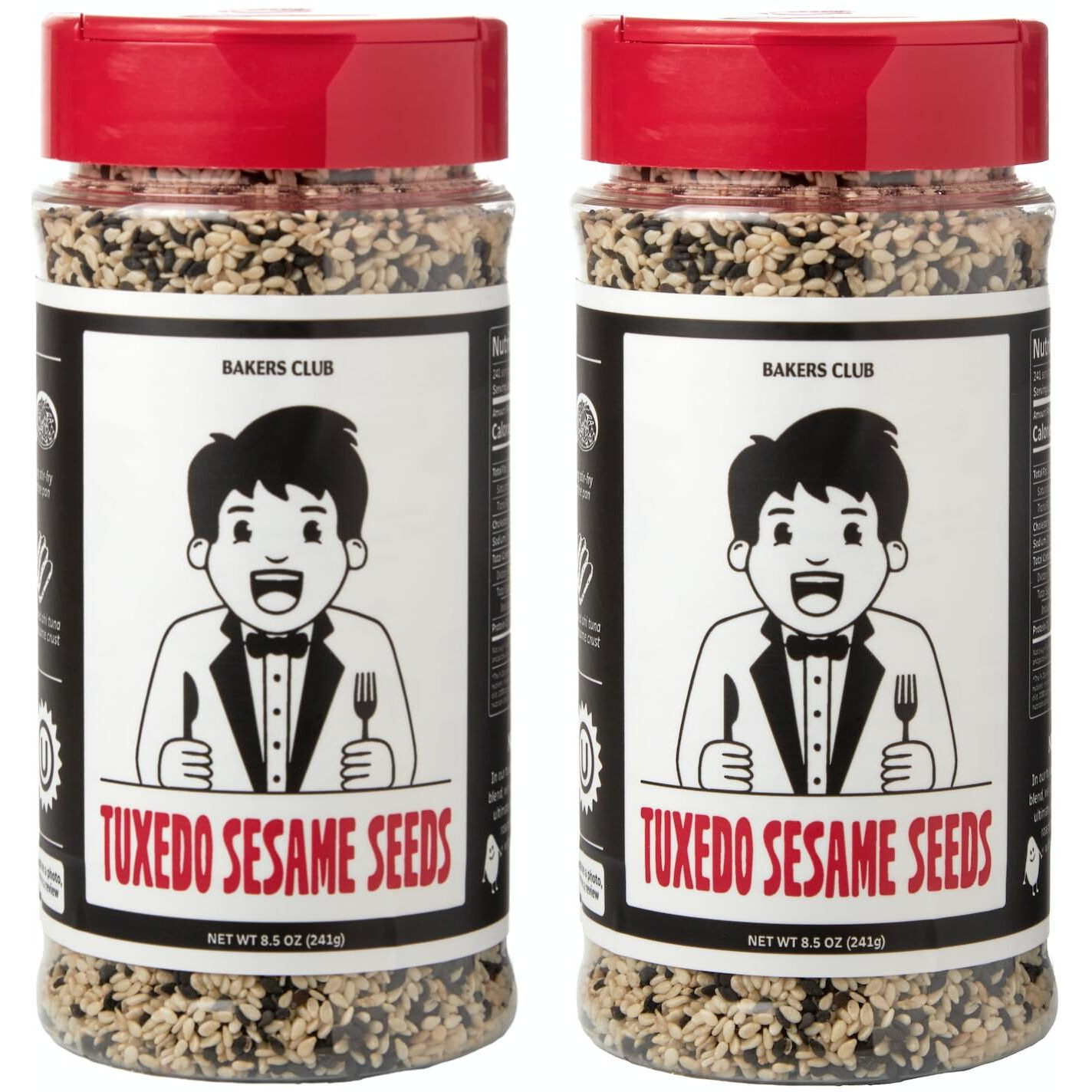 Bakers Club Bulk 17Oz Mixed Black And White Sesame Seeds - Tuxedo Blend For Sushi, Tuna, Stir Fry, Bread, Poke Bowls - Kosher, Gluten Free, Rich In Sesame Oil - Ideal For Toasting, Cooking, Baking