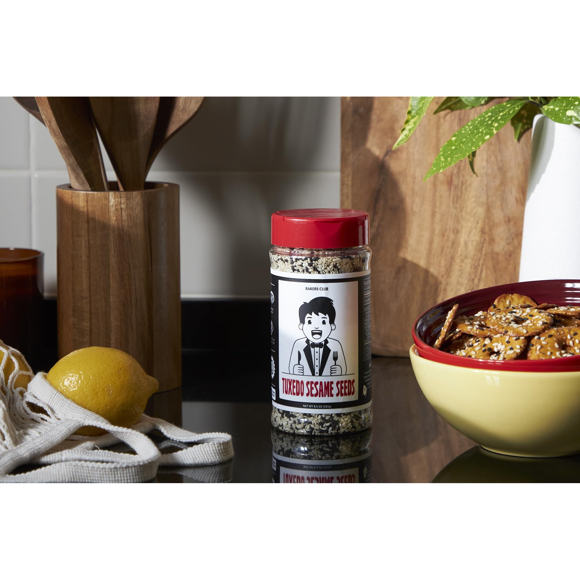 Bakers Club Bulk 17Oz Mixed Black And White Sesame Seeds - Tuxedo Blend For Sushi, Tuna, Stir Fry, Bread, Poke Bowls - Kosher, Gluten Free, Rich In Sesame Oil - Ideal For Toasting, Cooking, Baking