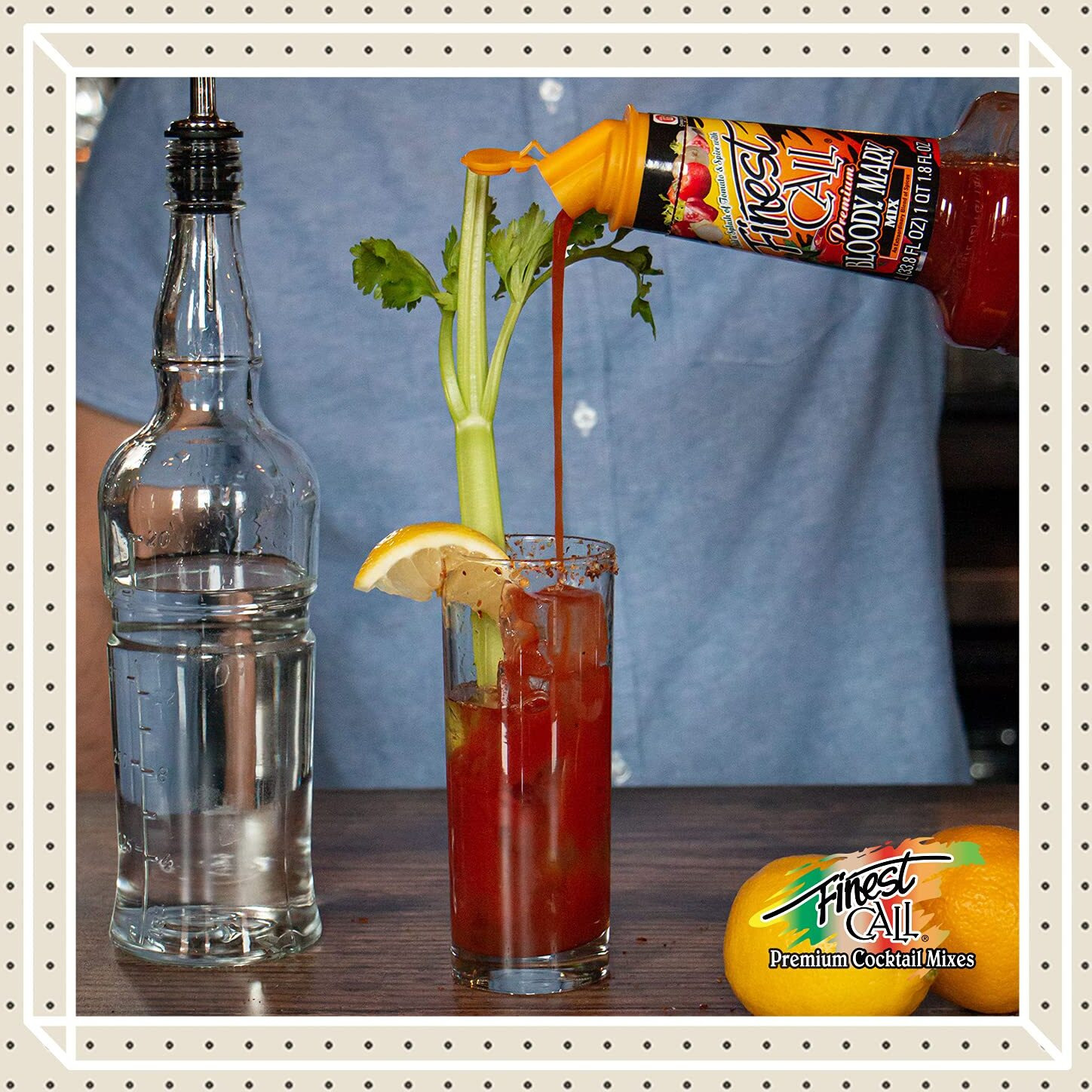 Finest Call Premium Bloody Mary Drink Mix, 1 Liter Bottle (33.8 Fl Oz), Pack Of 6