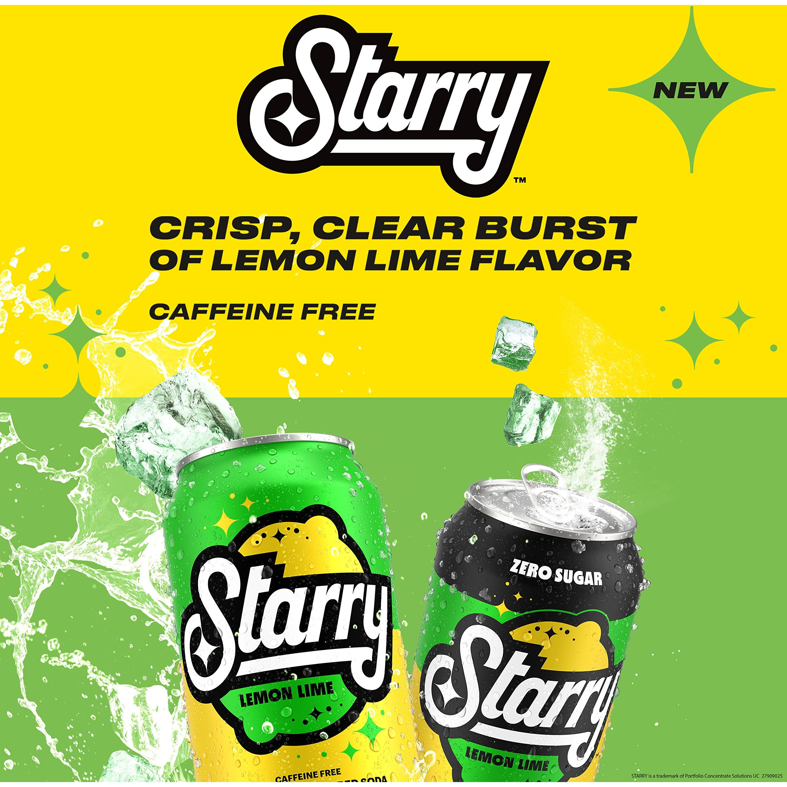 Starry Lemon Lime Soda, 7.5 Oz Cans, 10 Pack