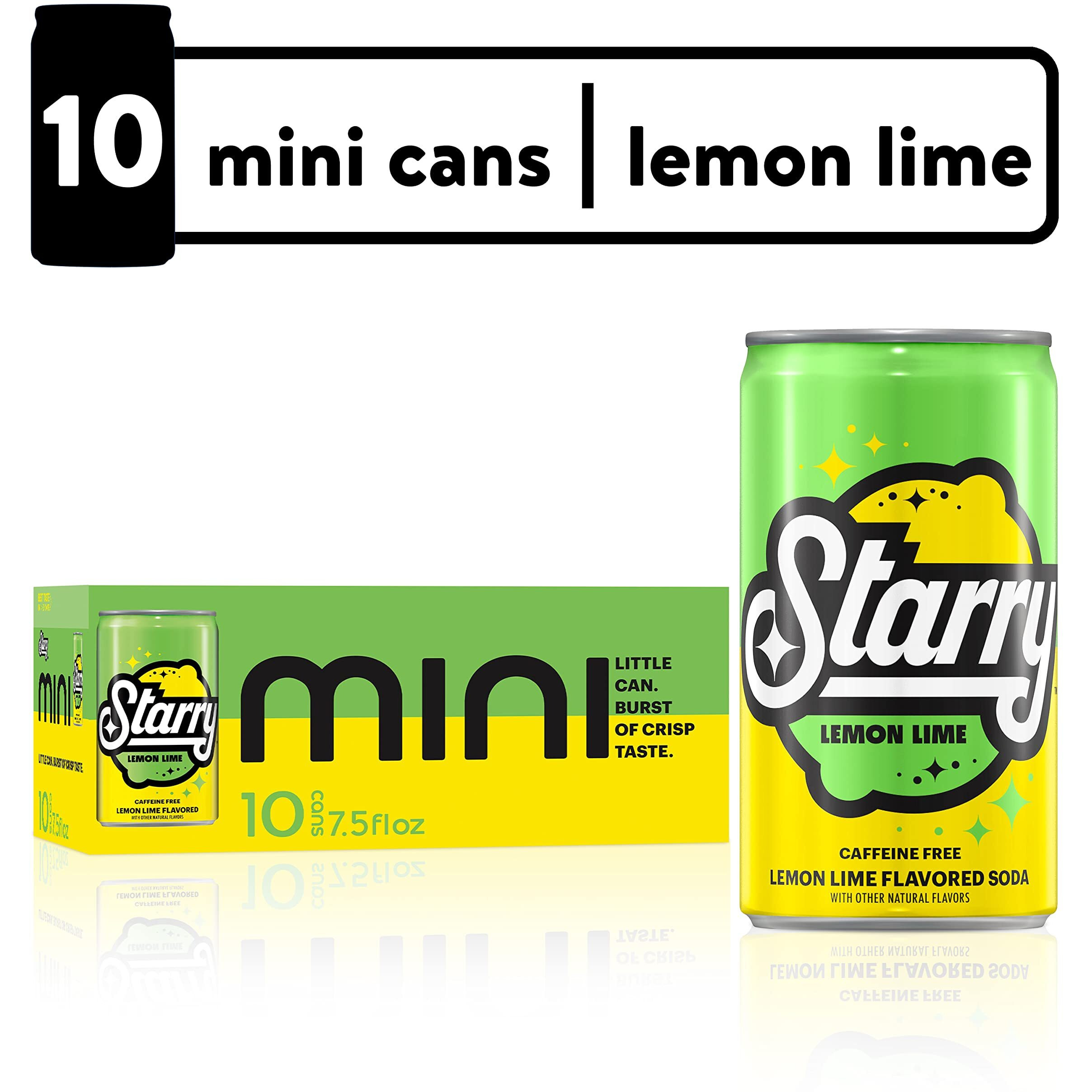 Starry Lemon Lime Soda, 7.5 Oz Cans, 10 Pack