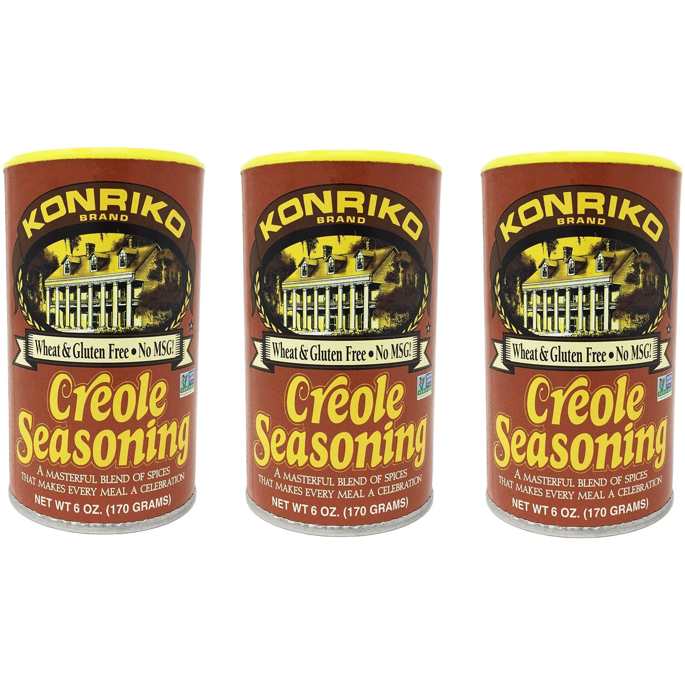 Konriko - Creole Seasoning 6 Oz (Pack Of 3) - Wheat Free - Gluten Free - No Msg