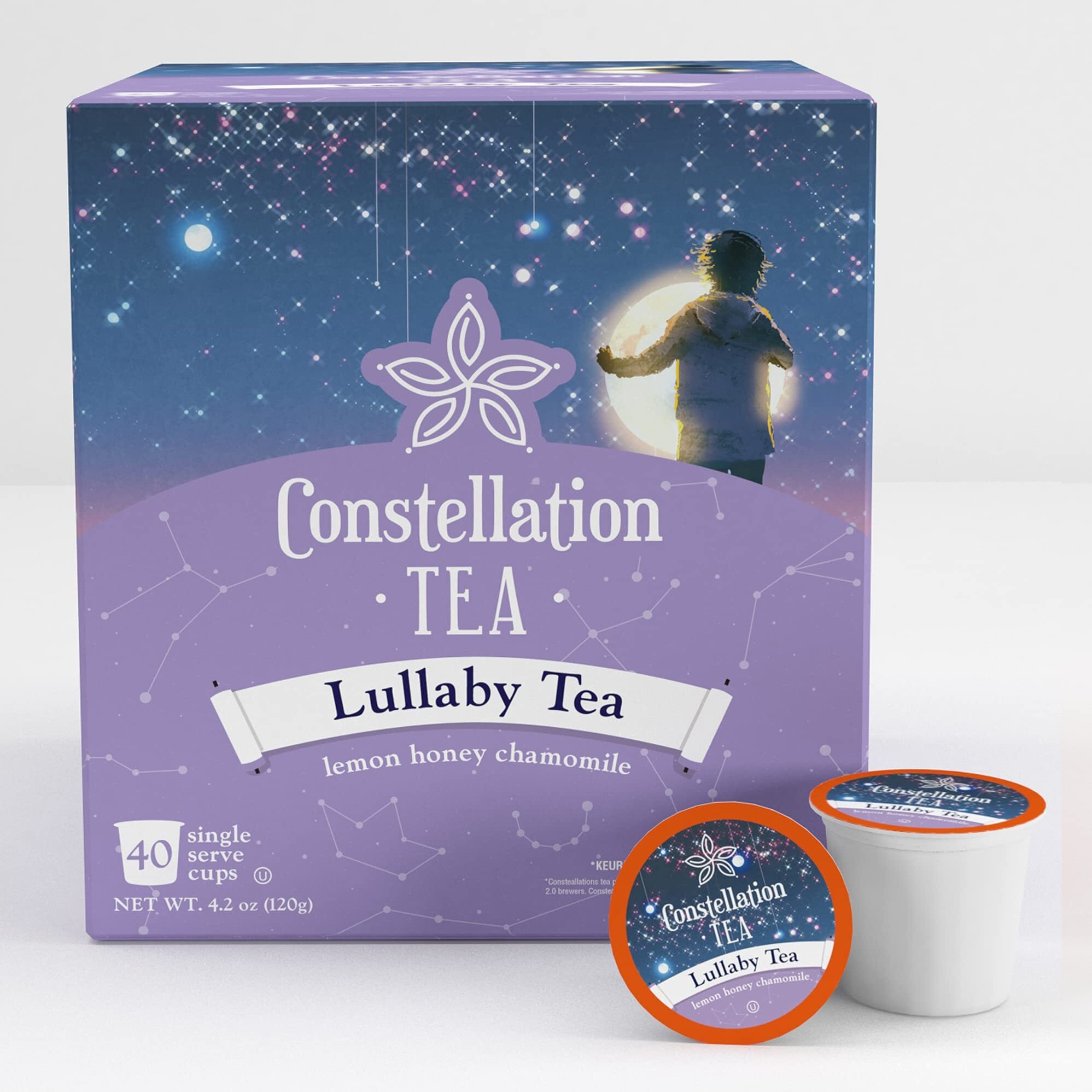 Constellation Tea Lemon Honey Chamomile Lullaby Tea Pods Compatible With K Cup Brewers Including 2.0, 40 Count