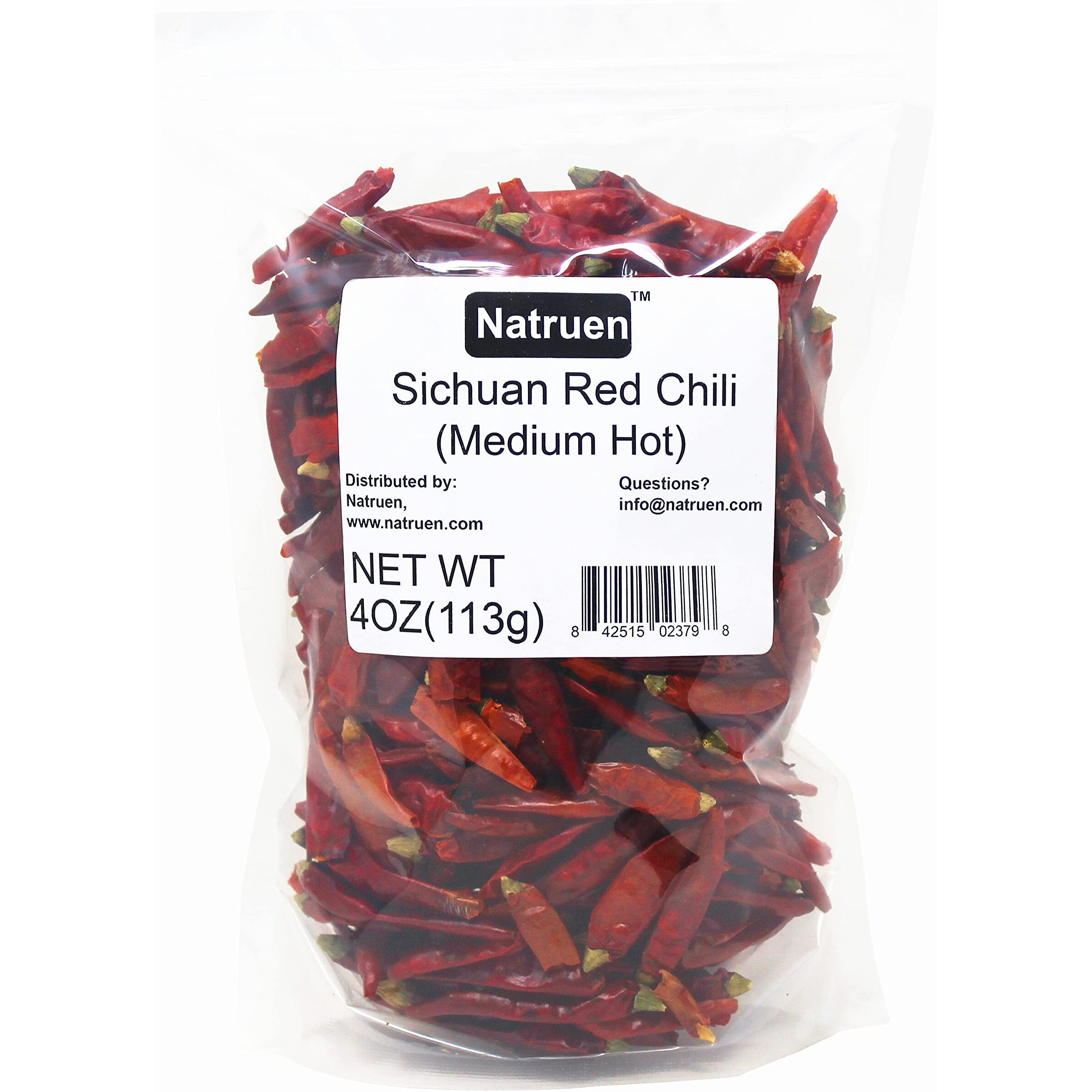 Natruen Whole Dry Szechuan Chinese Red Chili Pods 4 Oz (Medium Hot), Facing Heaven Chili, Spicy Sichuan Dried Red Hot Chilies For Chili Oil, Paste, And Sauce