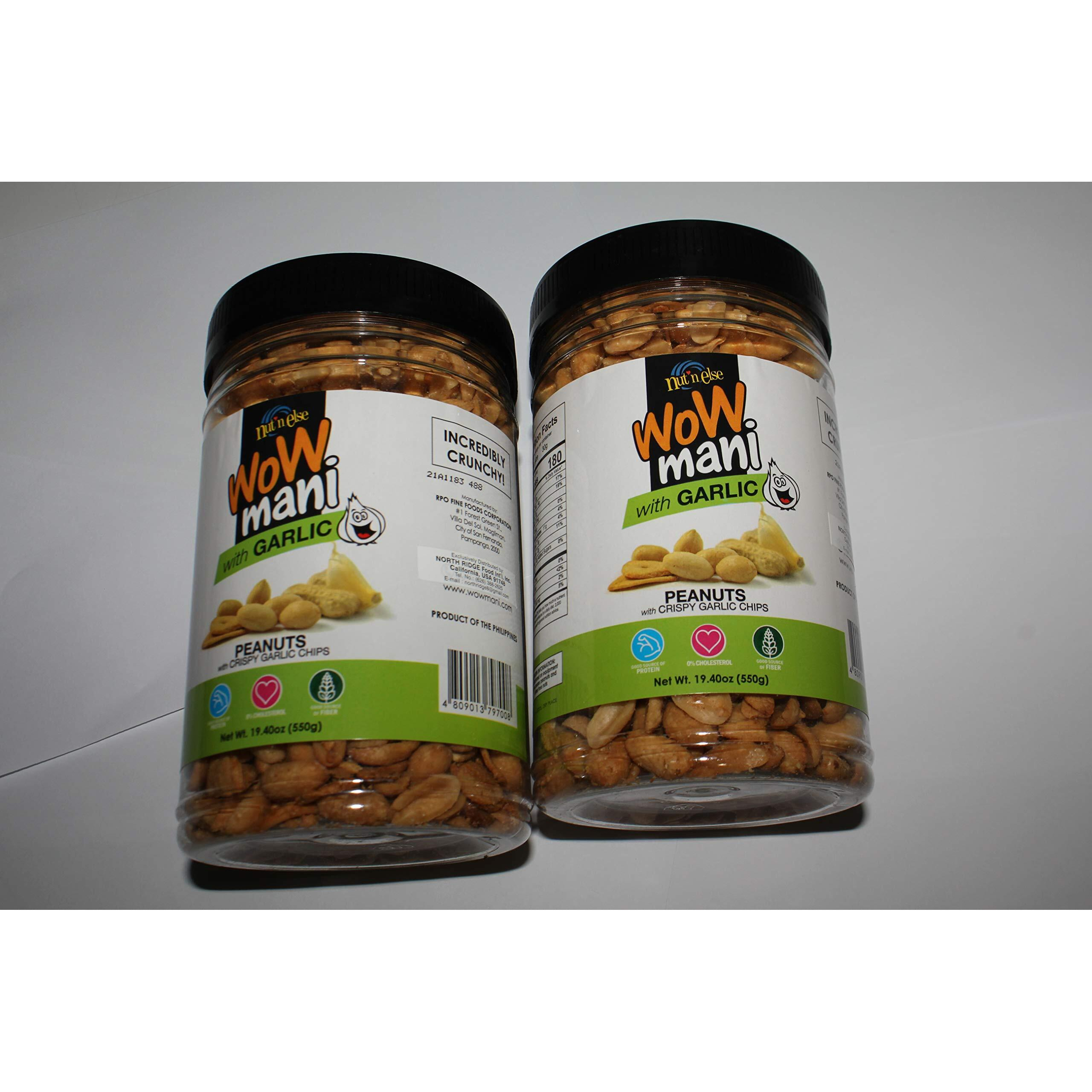 Wow Mani With Garlic Peanuts Pack Of Two 19.40 Oz A Pack