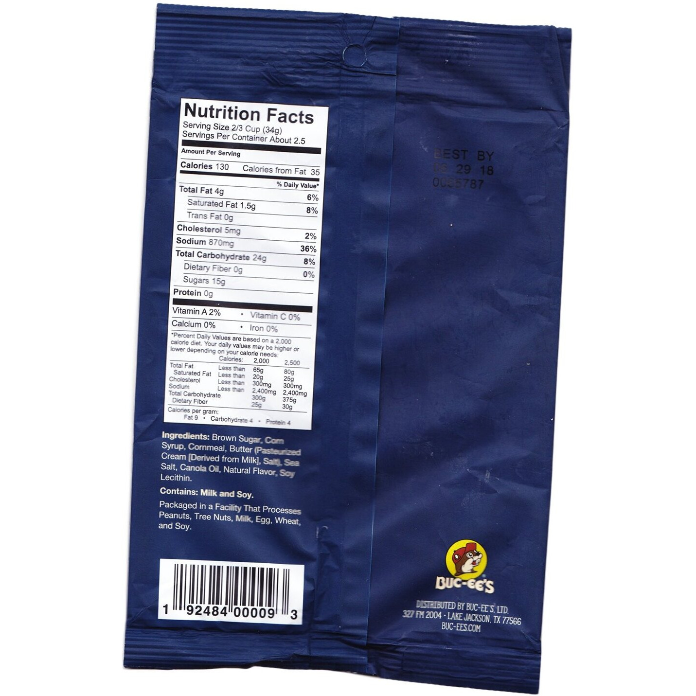 Buc-Ees Beaver Nuggets Sea Salted Caramel Sweet Corn Puff Snacks Texas Bucees (Pack Of 8 Bags)