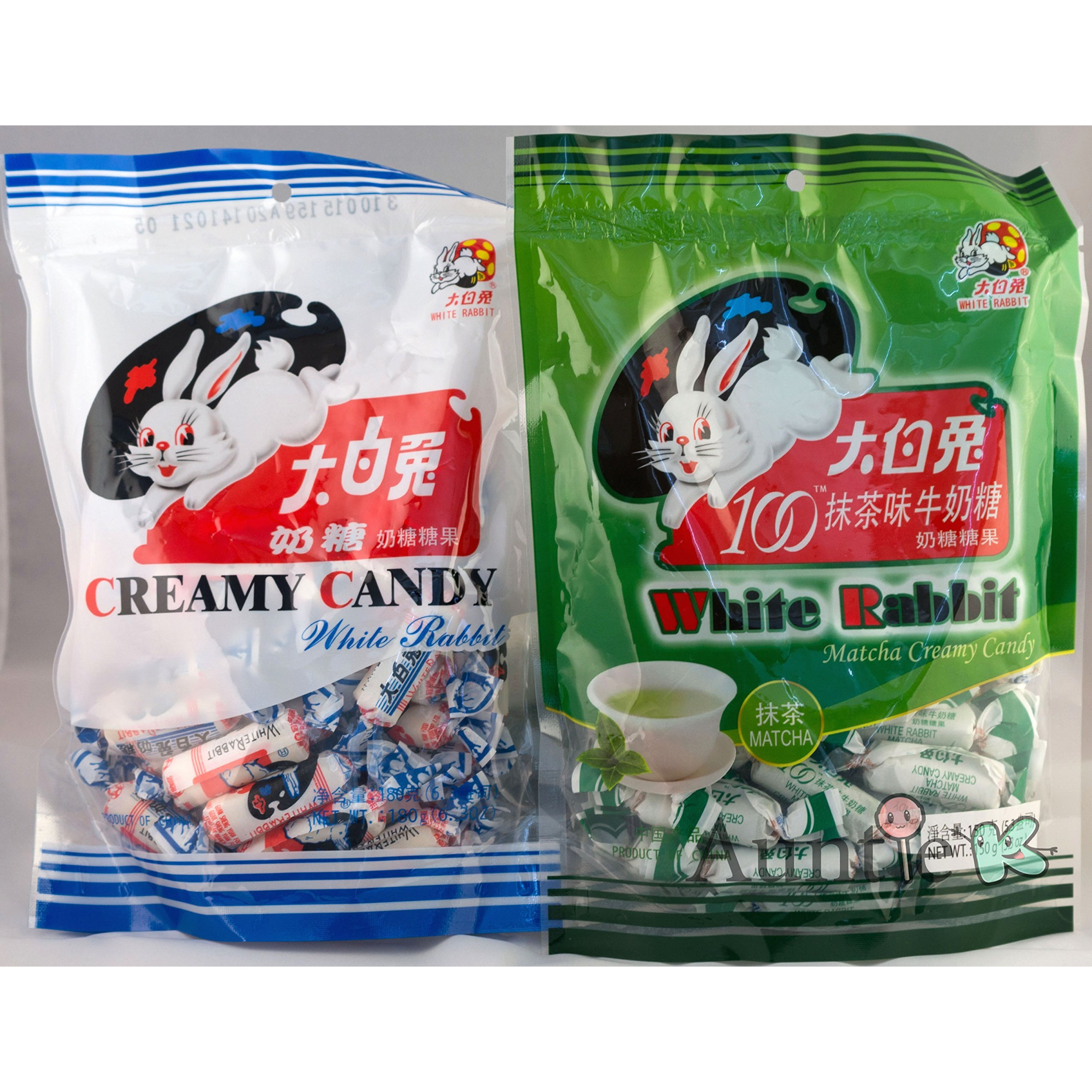 White Rabbit Milk And Green Tea Matcha Chewy Candy Bundle, 2 Pack