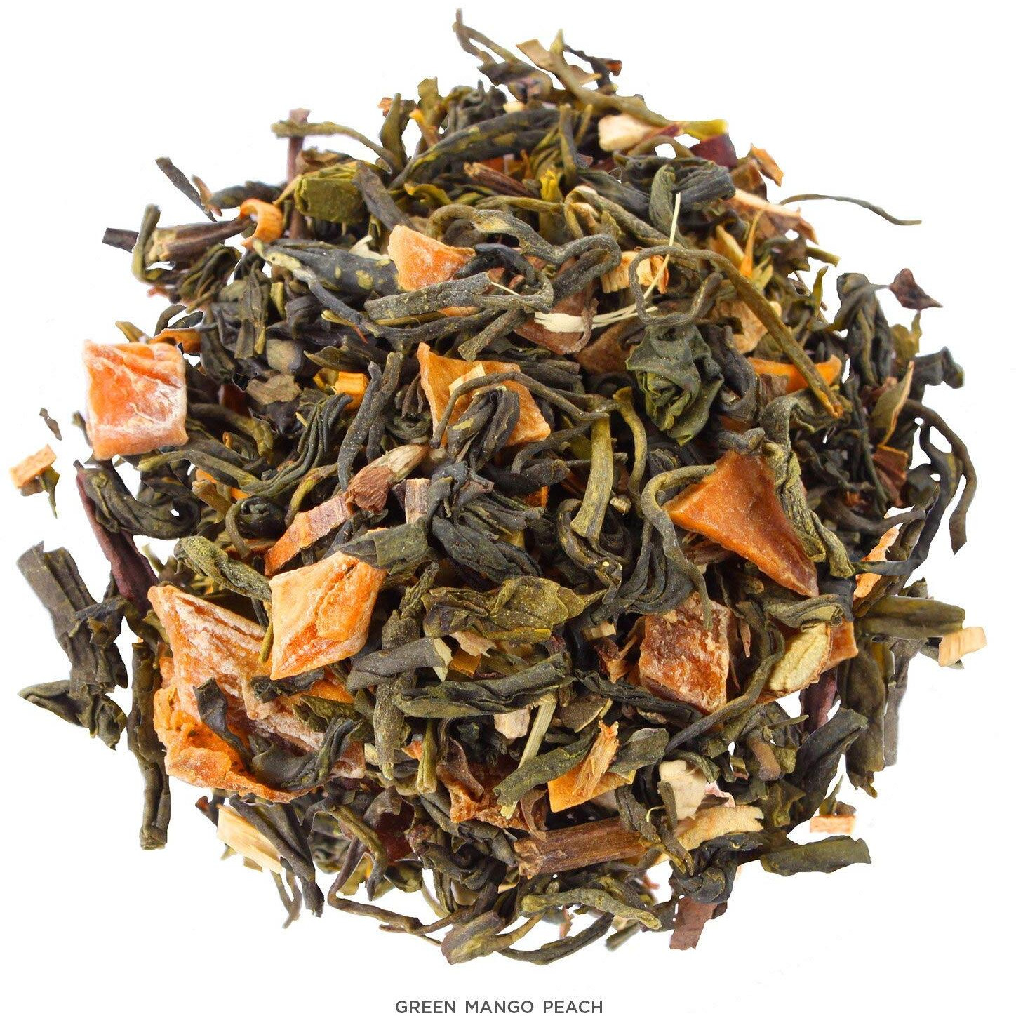 Tea Forte Green Mango Peach Loose Bulk Tea, 1 Pound Pouch, Organic Green Tea Makes 160-170 Cups