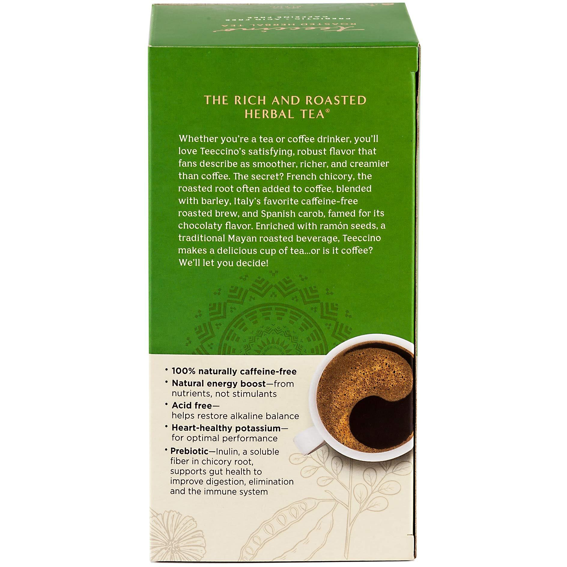 Teeccino Maya Chai Herbal Tea - Rich & Roasted Herbal Tea That's Caffeine Free & Prebiotic For Natural Energy, 25 Tea Bags