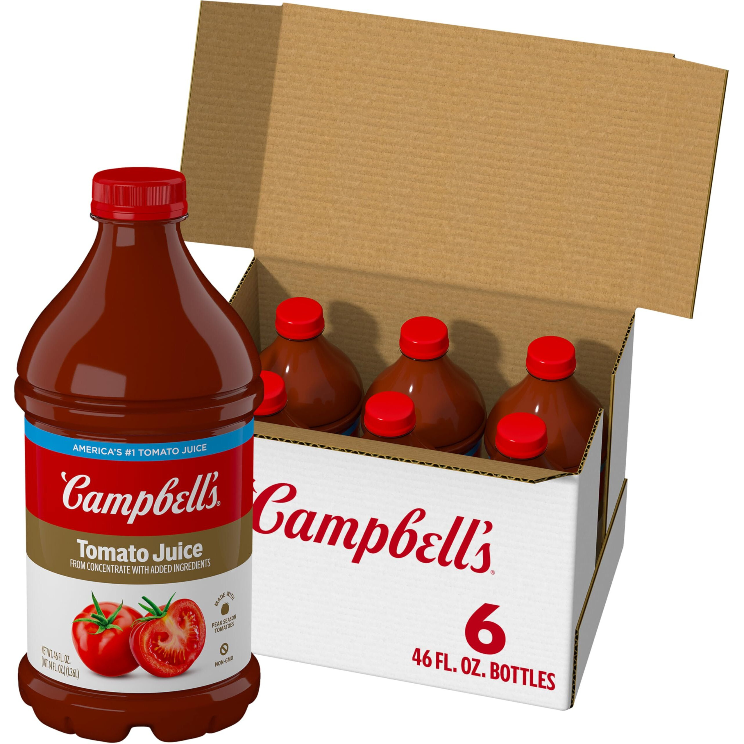 Campbell's Tomato Juice, 46 Oz. Bottle (Pack Of 6)