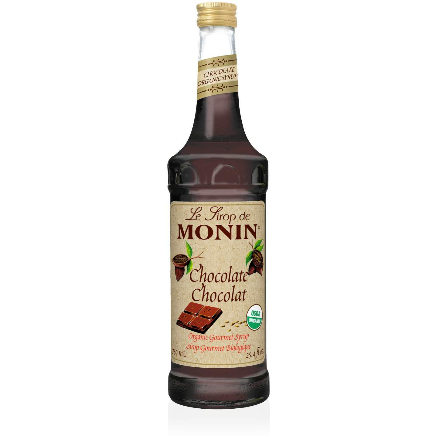 Monin Organic Chocolate Syrup, 750 Ml Bottle